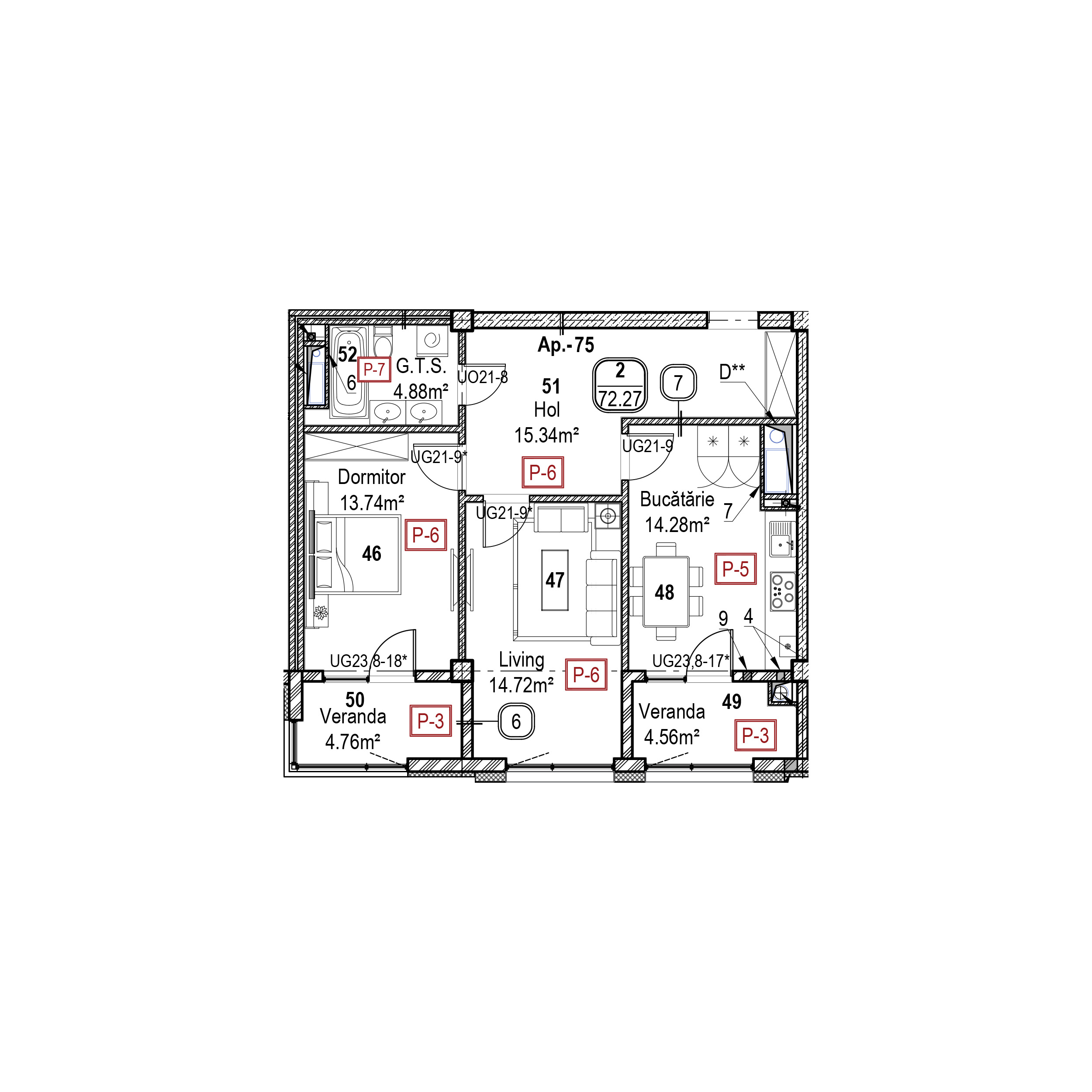 Apartament cu 2 camere
