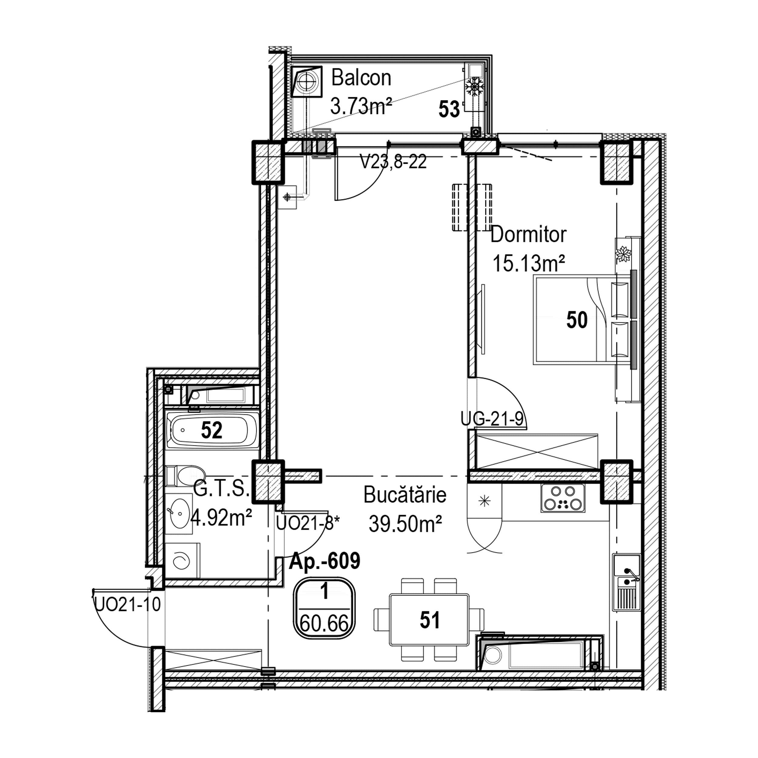 Apartament cu 1 cameră