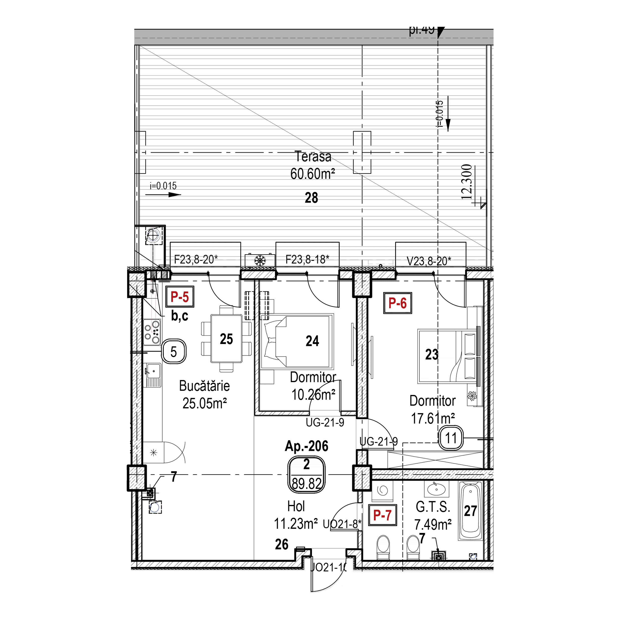 Apartament cu 2 camere