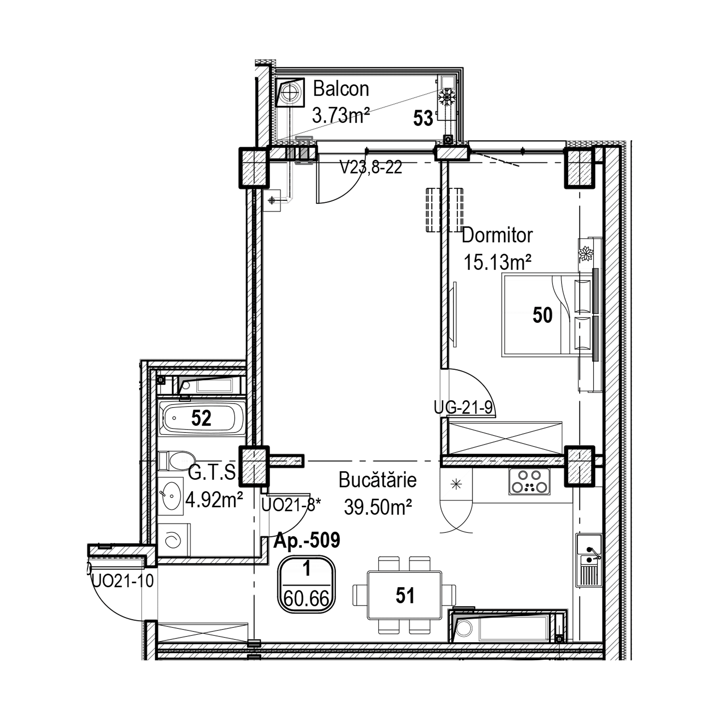 Apartament cu 1 cameră