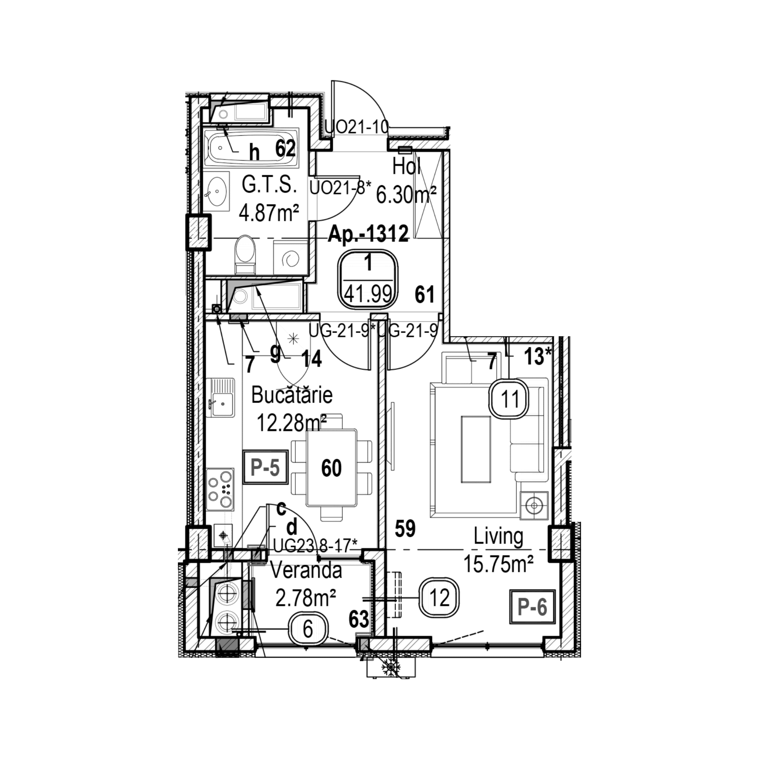 Apartament cu 1 cameră