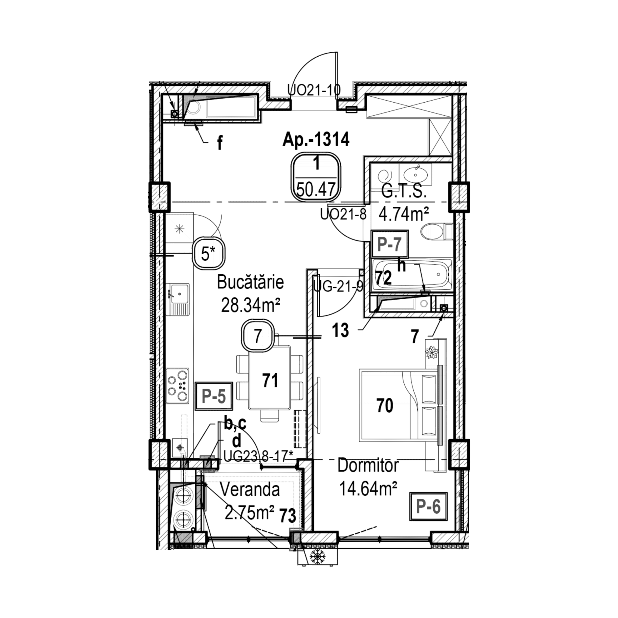 Apartament cu 1 cameră