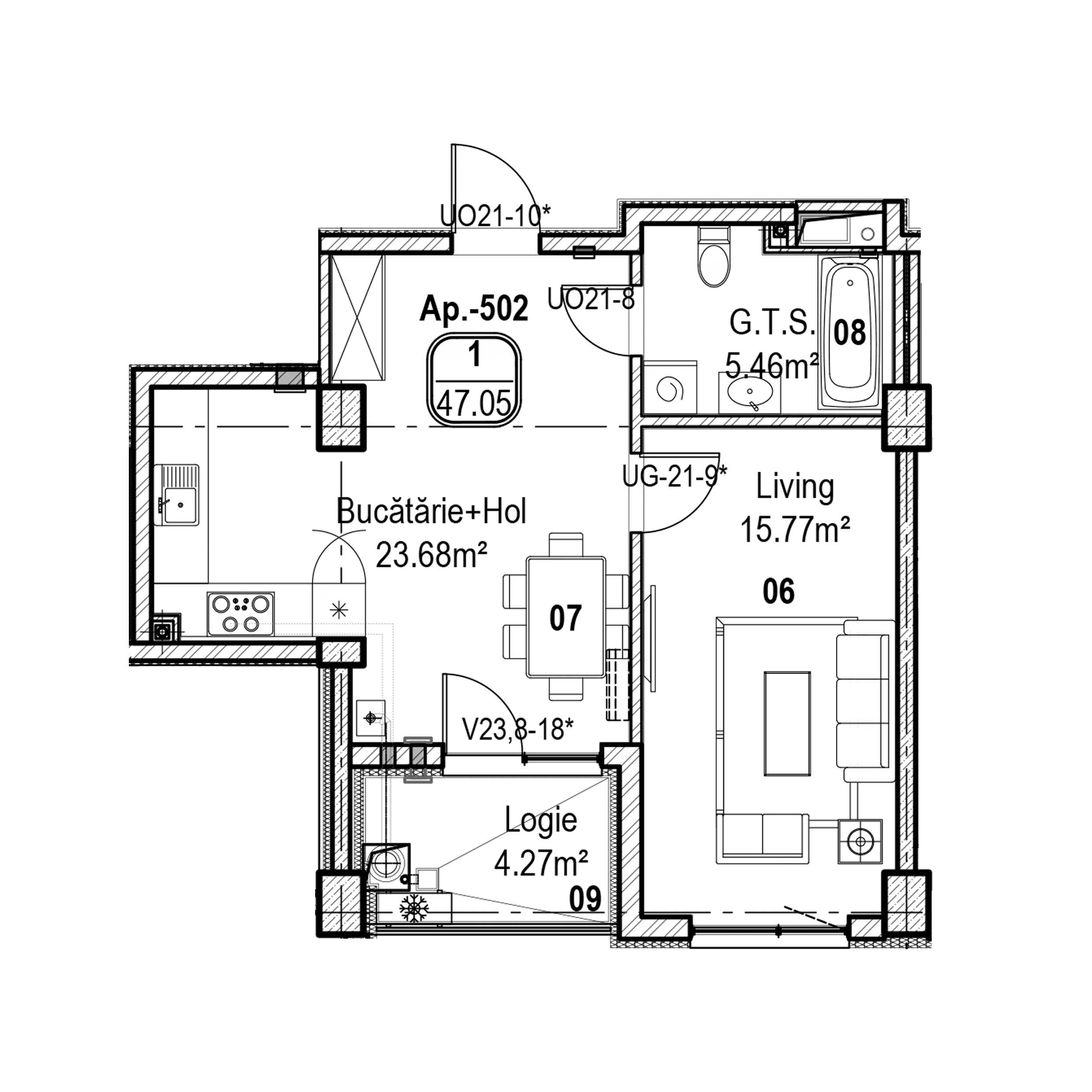 Apartament cu 1 cameră