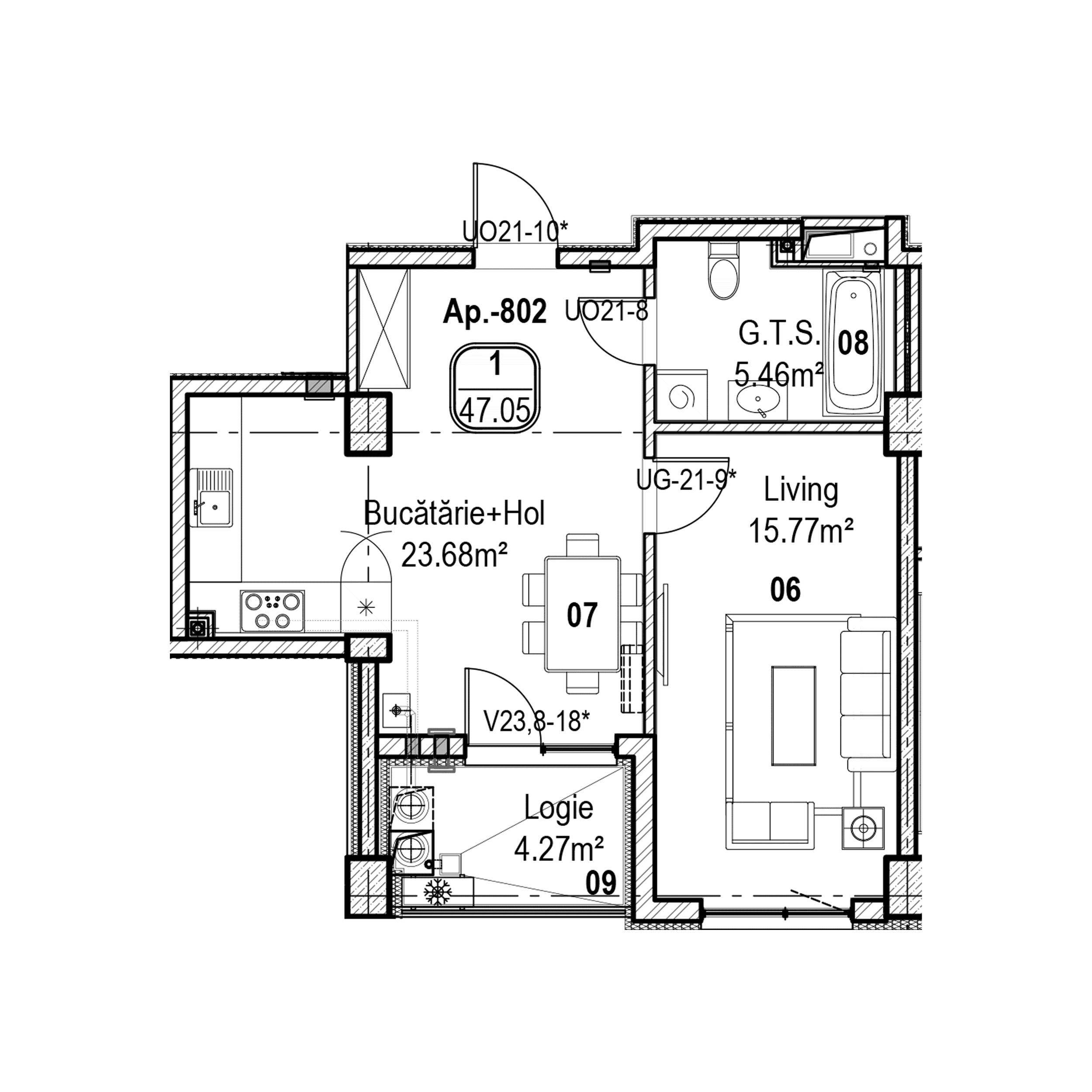 Apartament cu 1 cameră