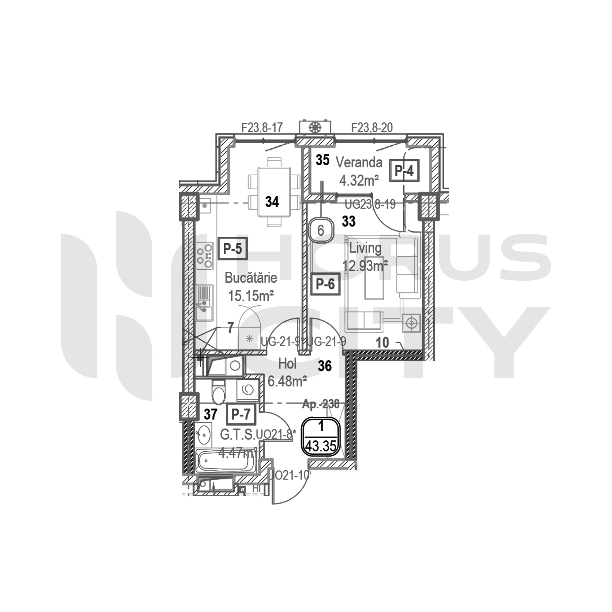 Apartament cu 1 cameră