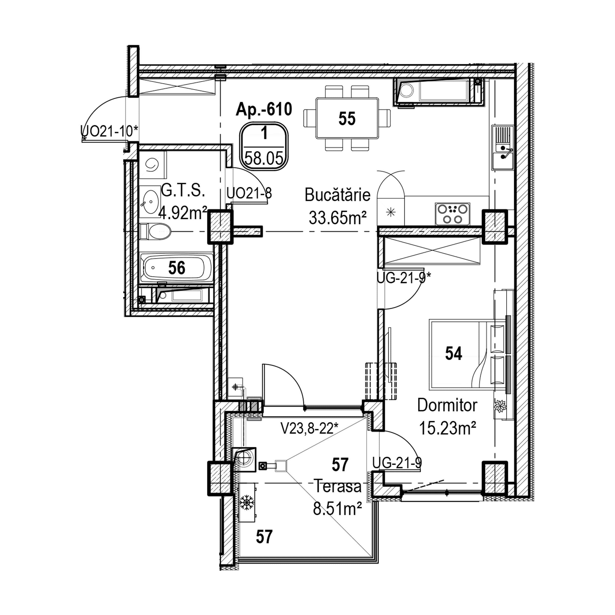 Apartament cu 1 cameră