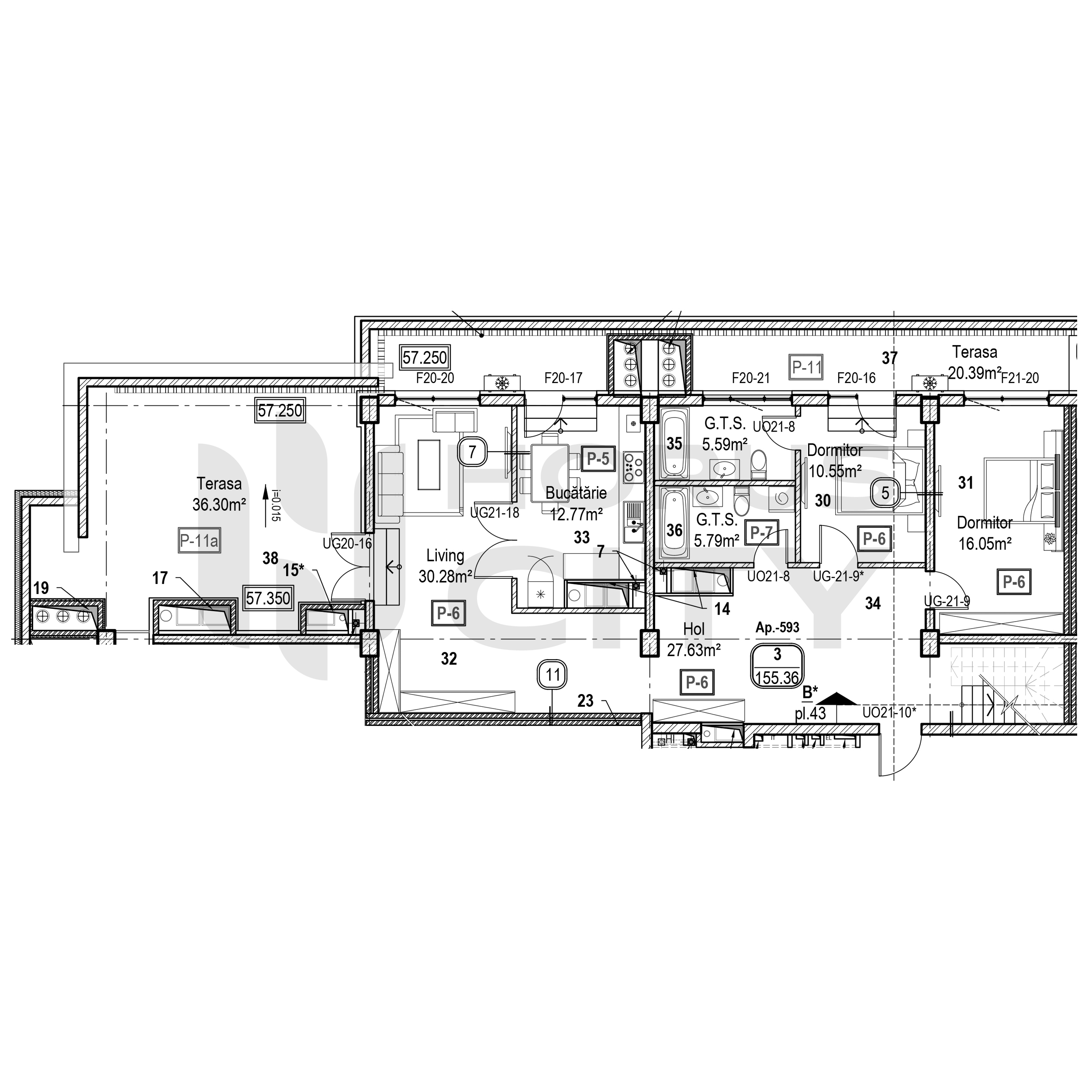 Apartament cu 3 camere