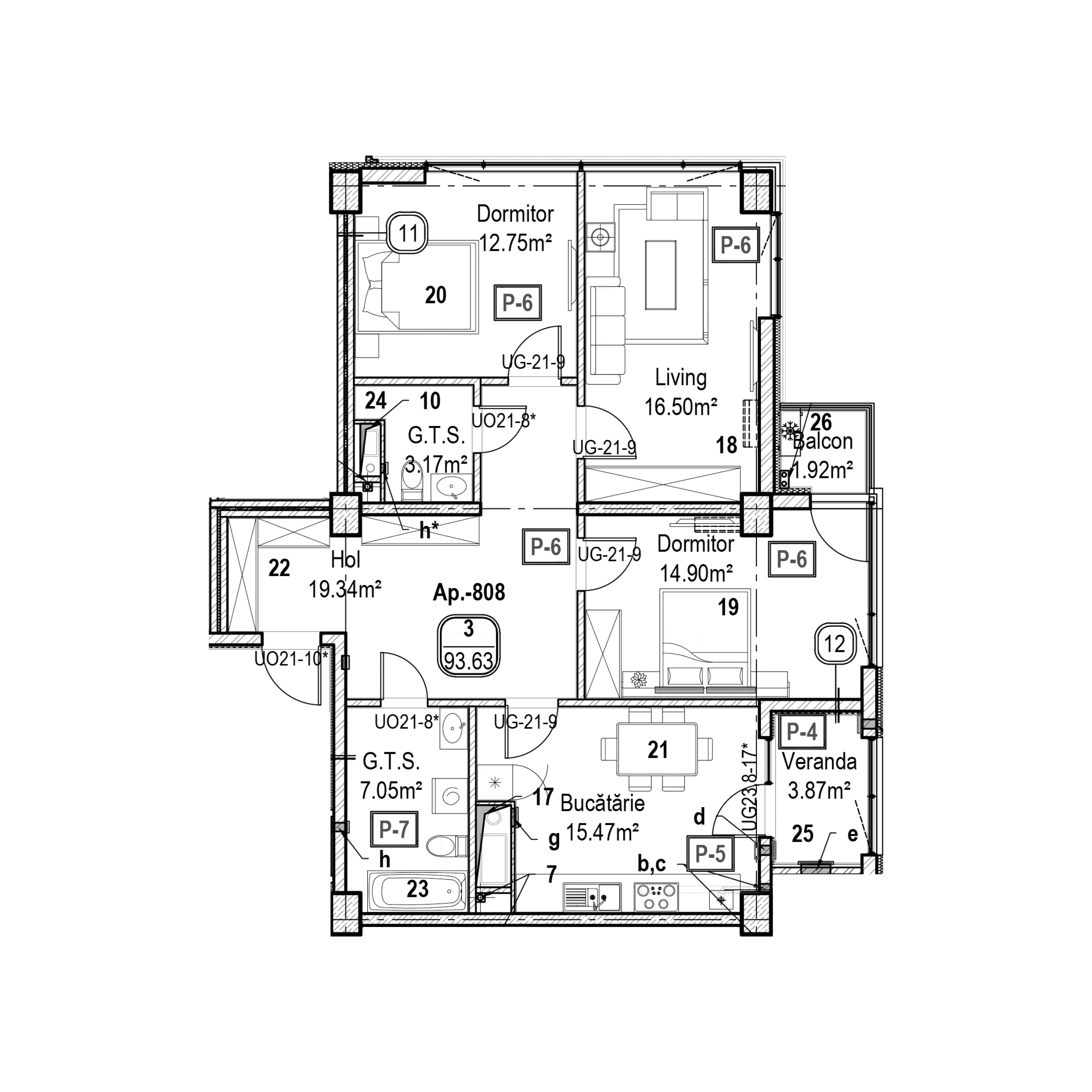 Apartament cu 3 camere