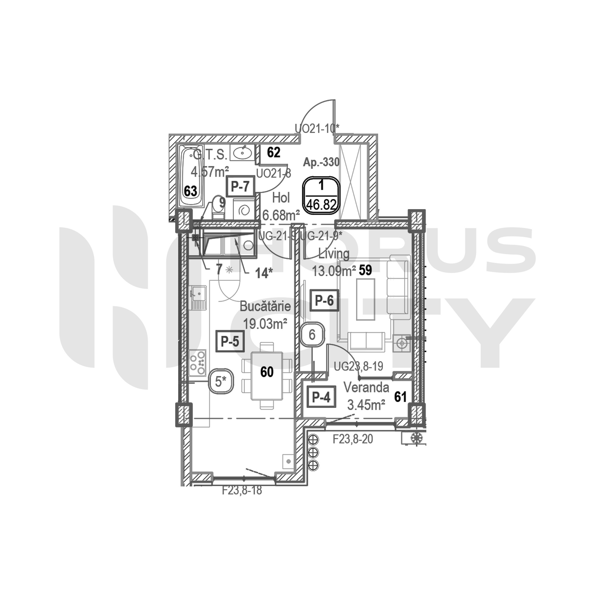 Apartament cu 1 cameră