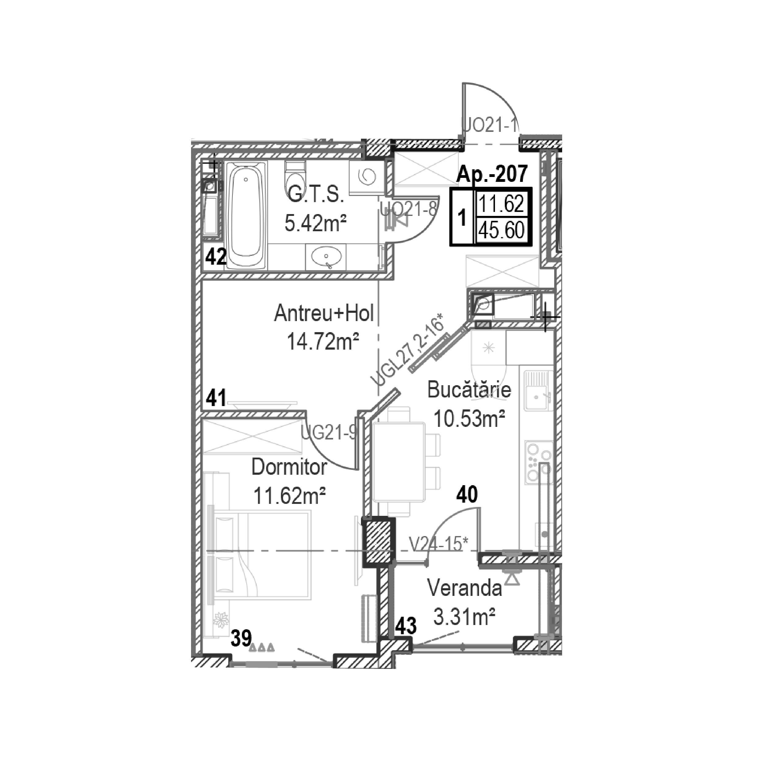 Apartament cu 1 cameră