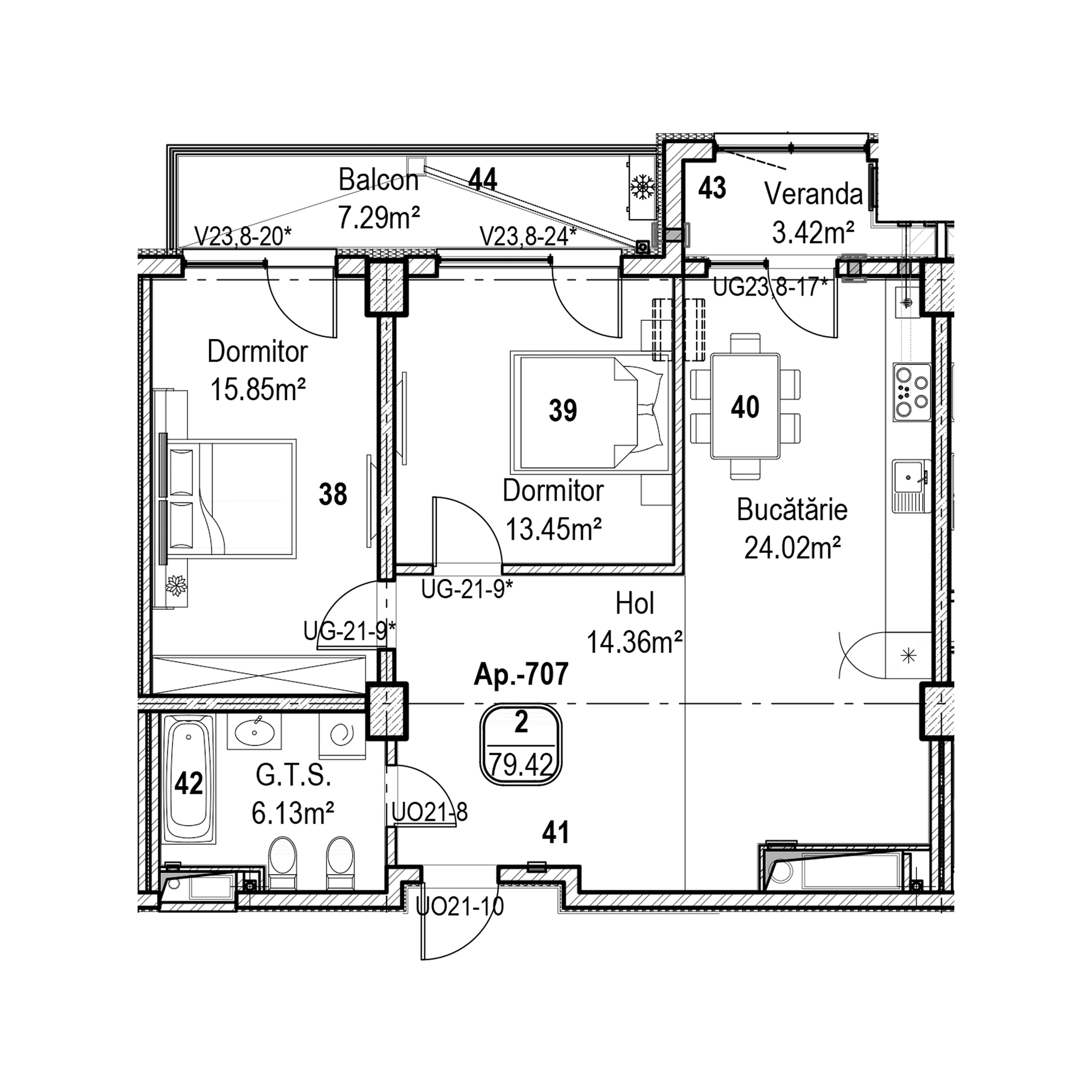 Apartament cu 2 camere