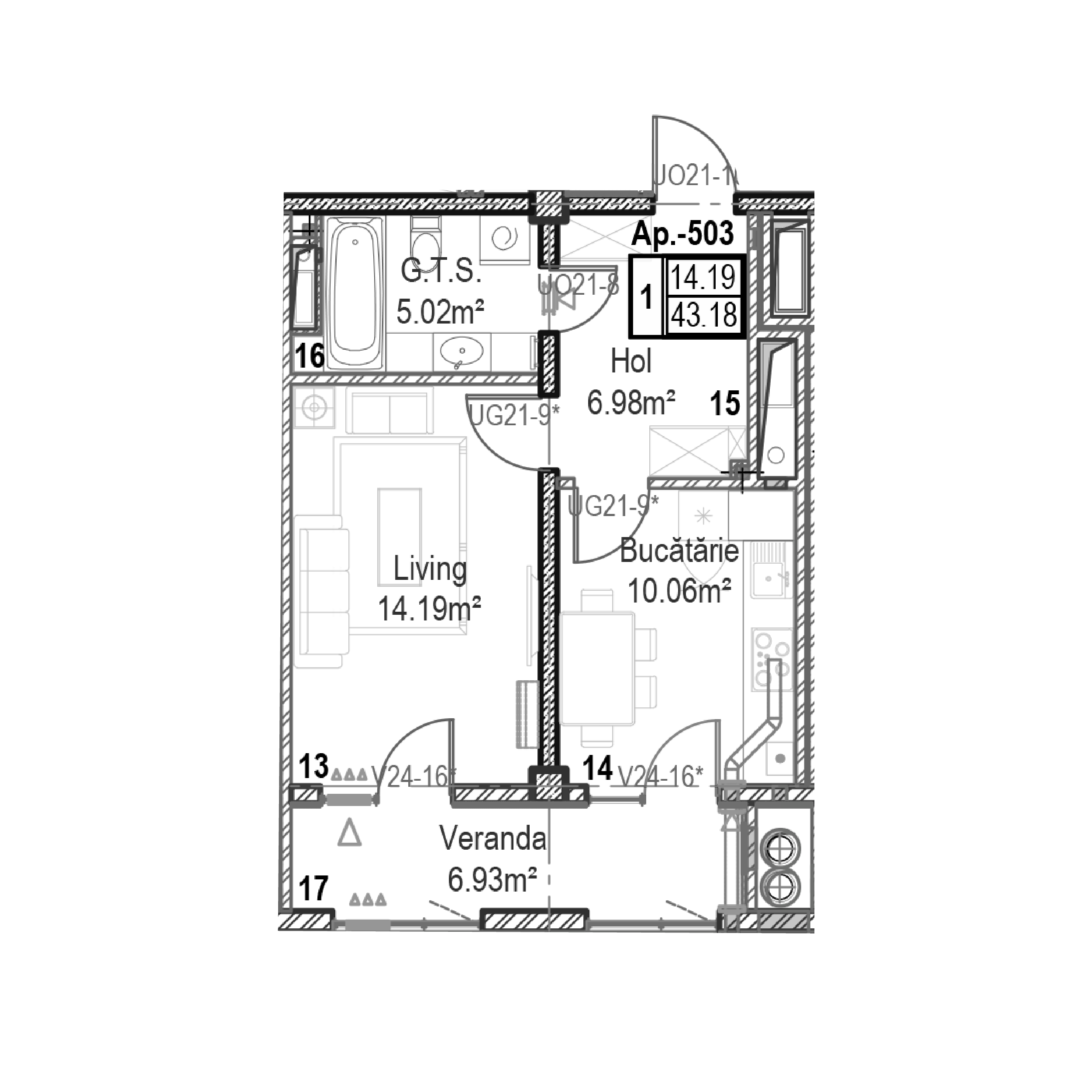 Apartament cu 1 cameră