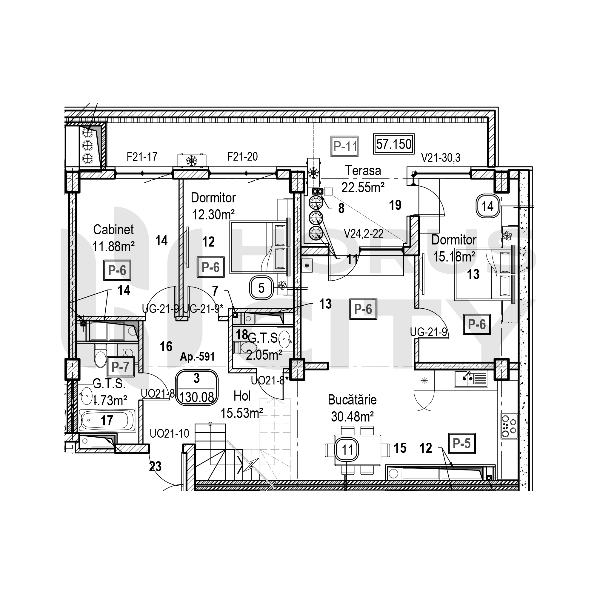 Apartament cu 3 camere
