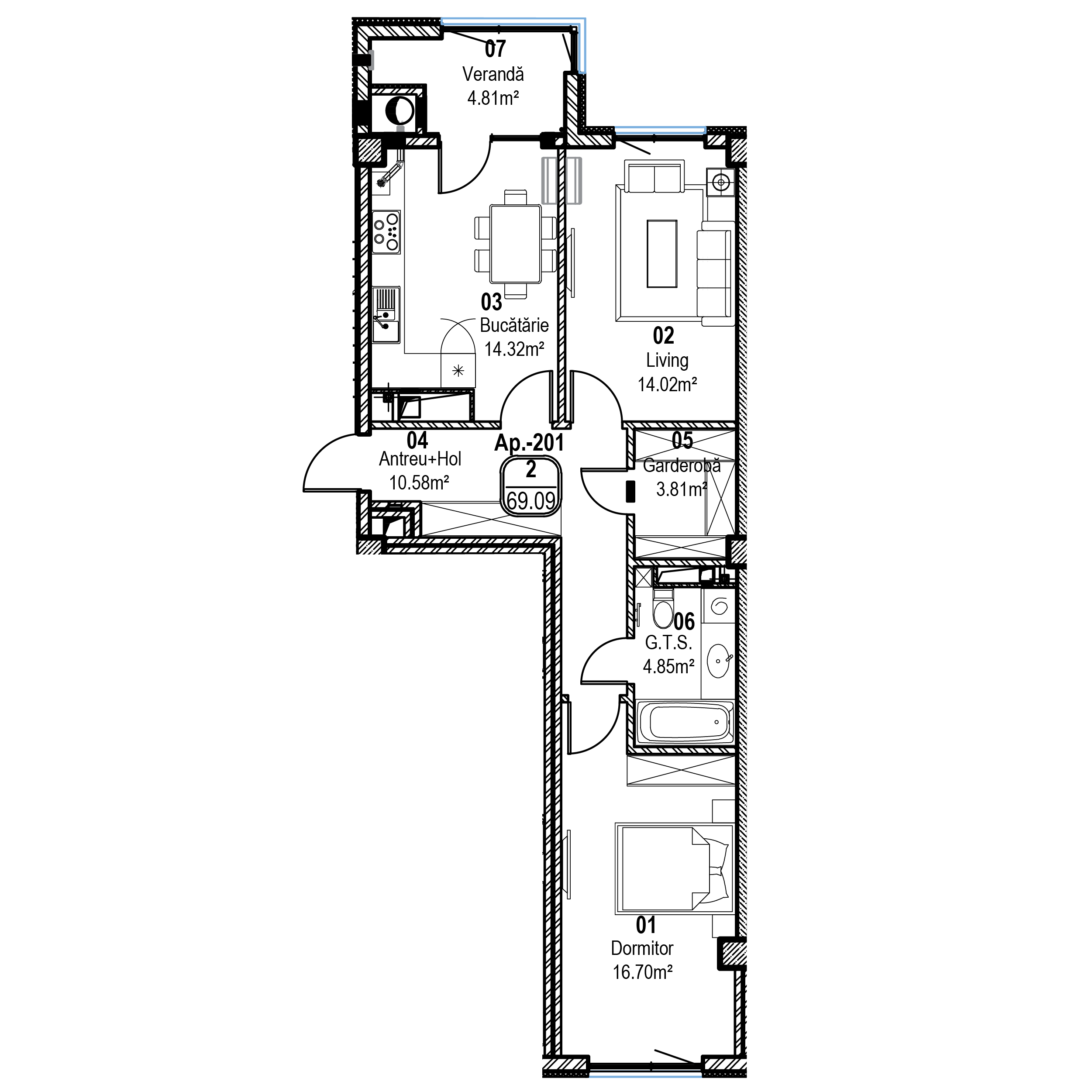 Apartament cu 2 camere