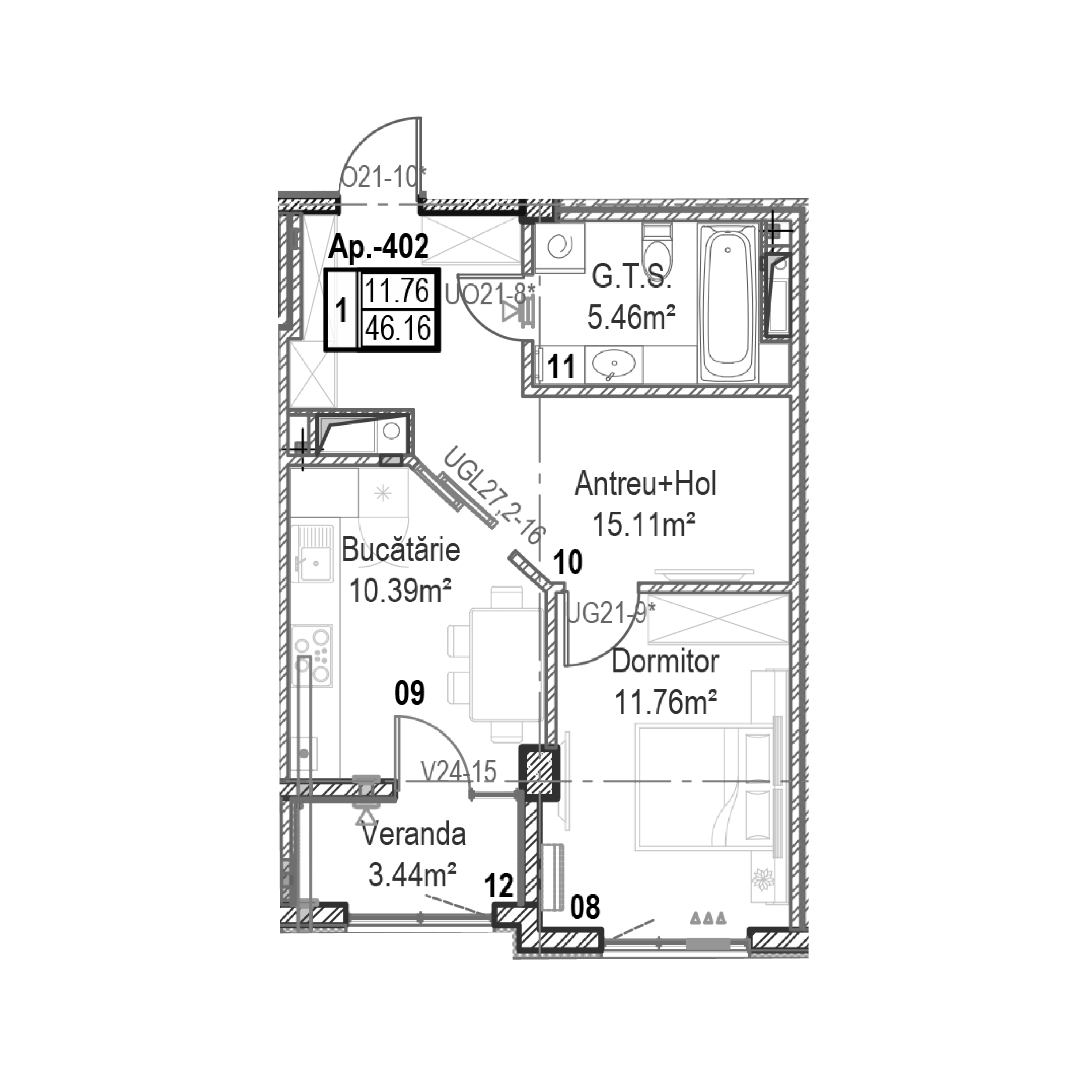 Apartament cu 1 cameră