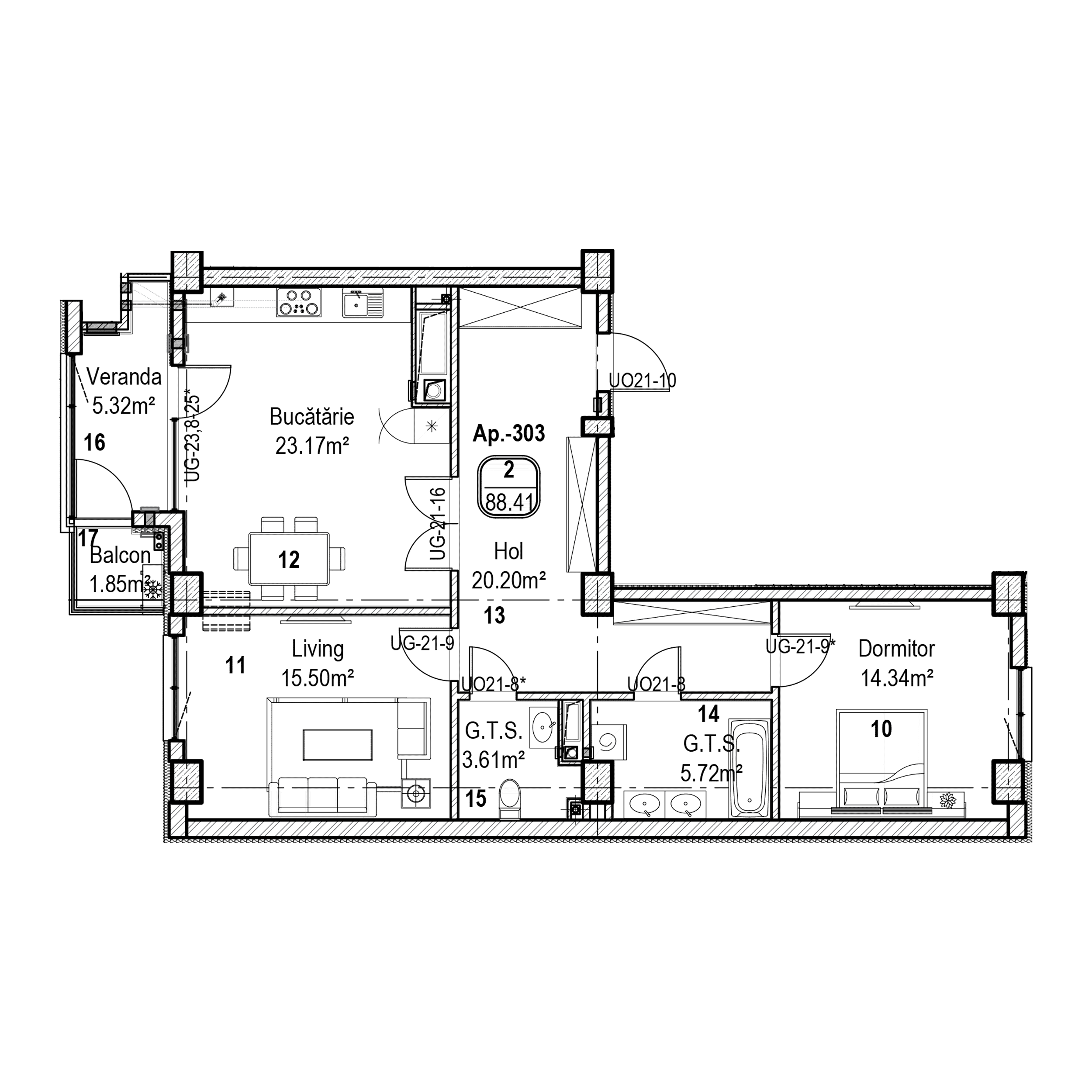 Apartament cu 2 camere