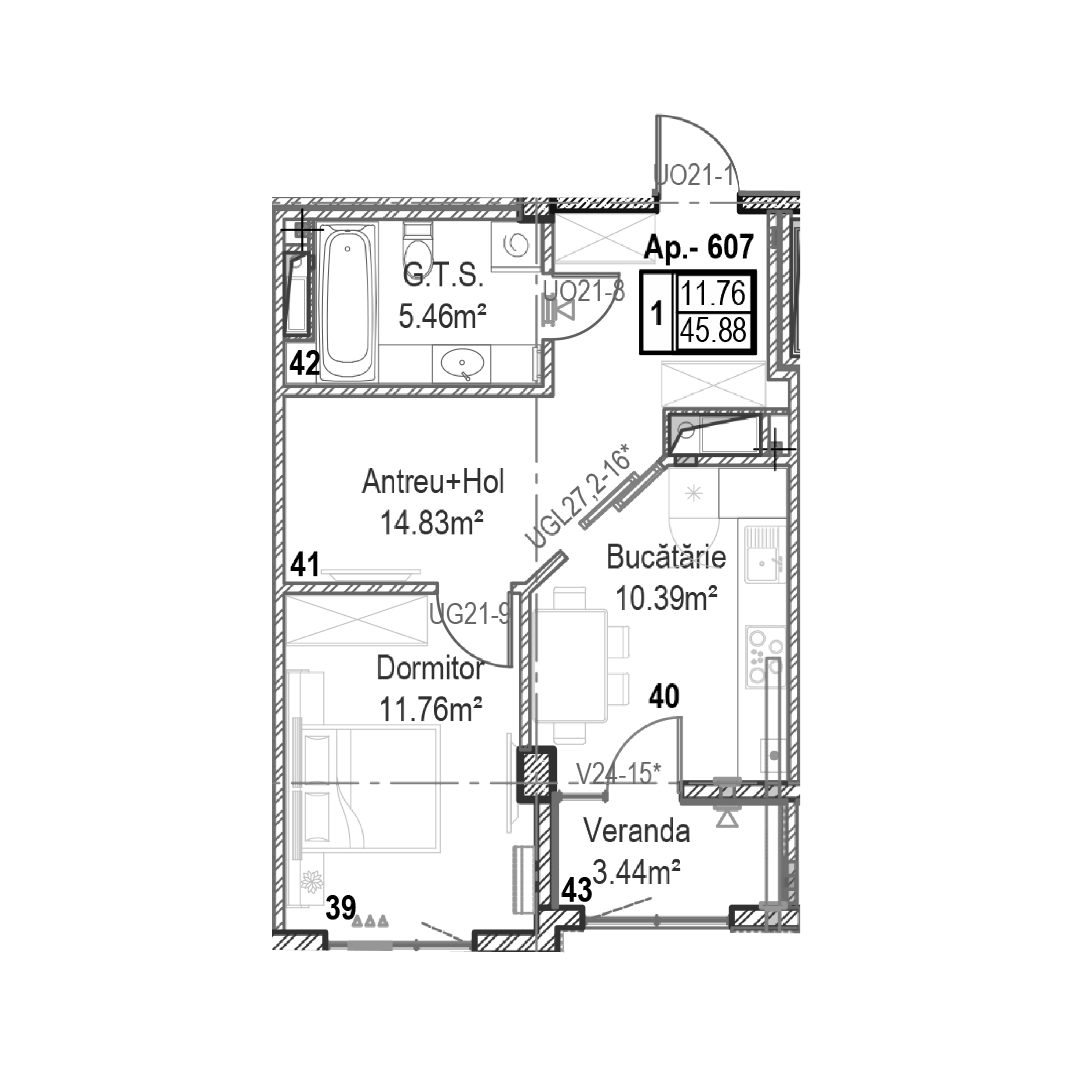 Apartament cu 1 cameră
