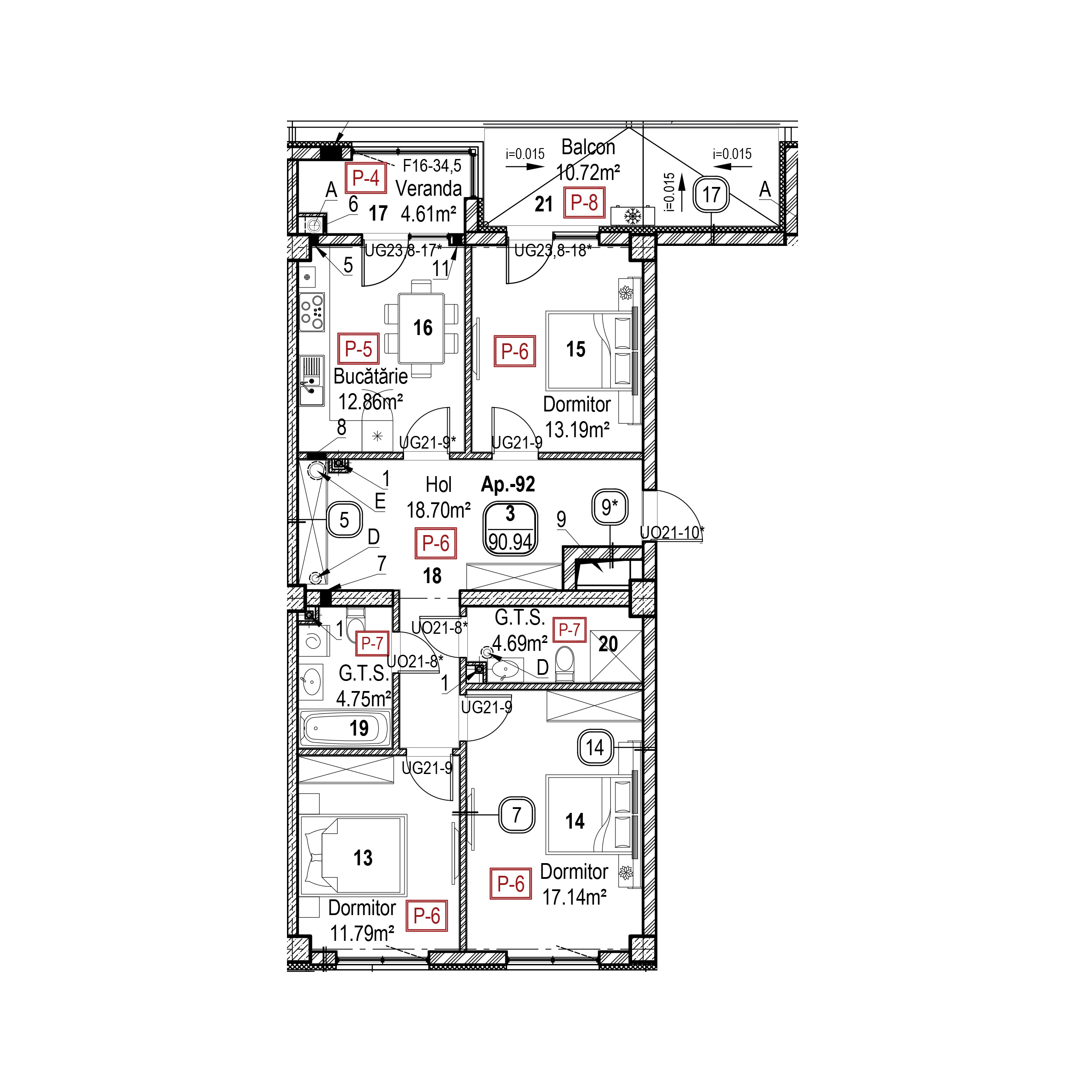 Apartament cu 3 camere