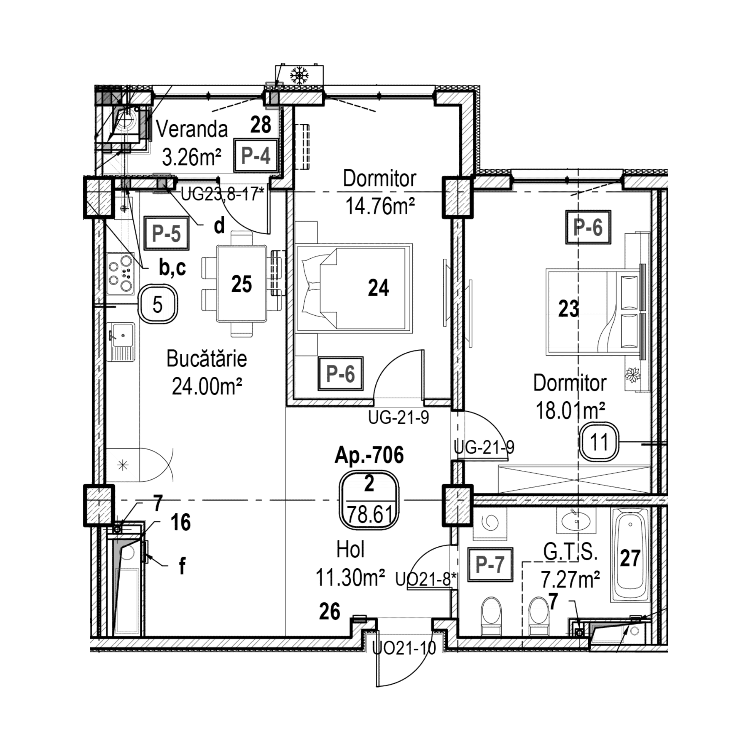 Apartament cu 2 camere