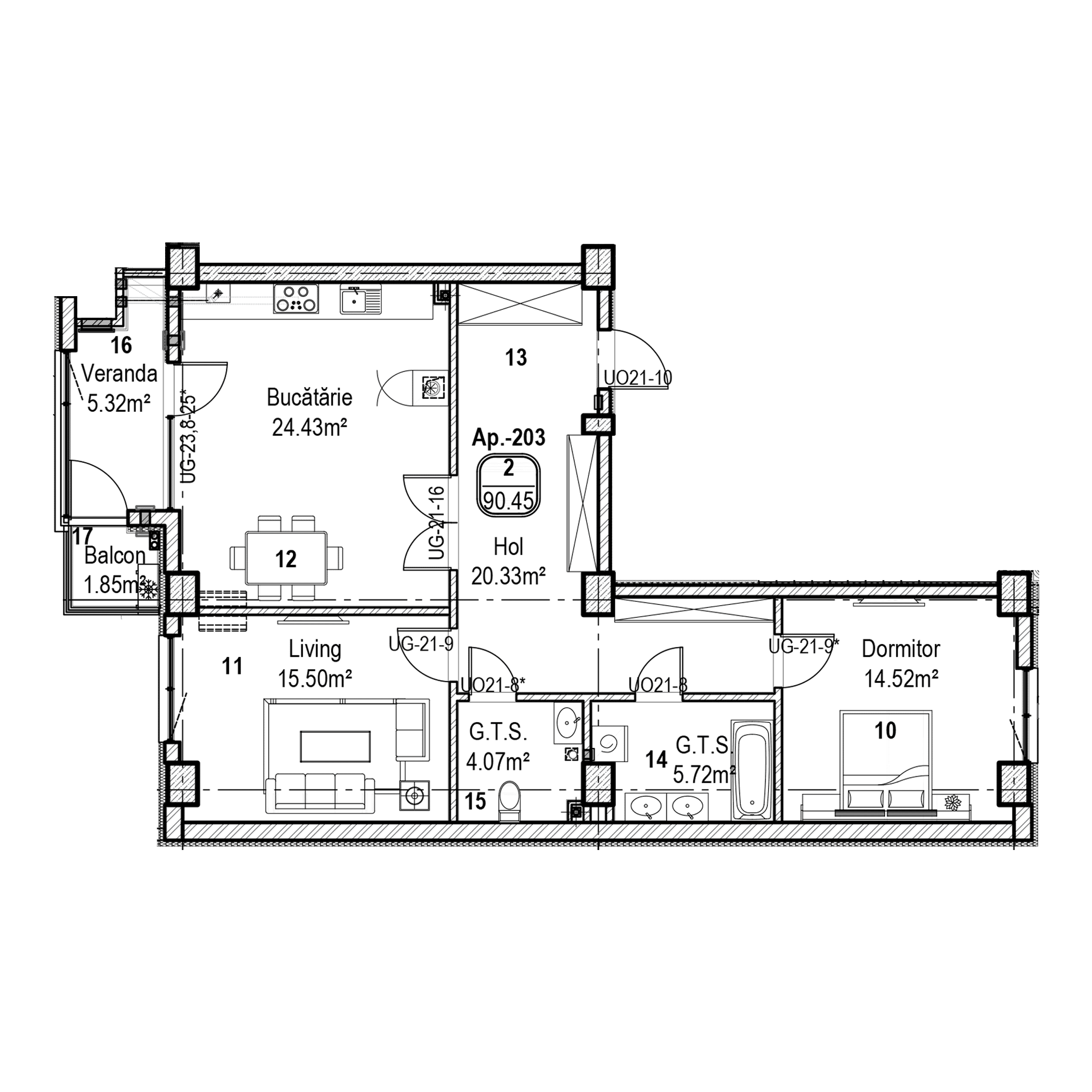 Apartament cu 2 camere