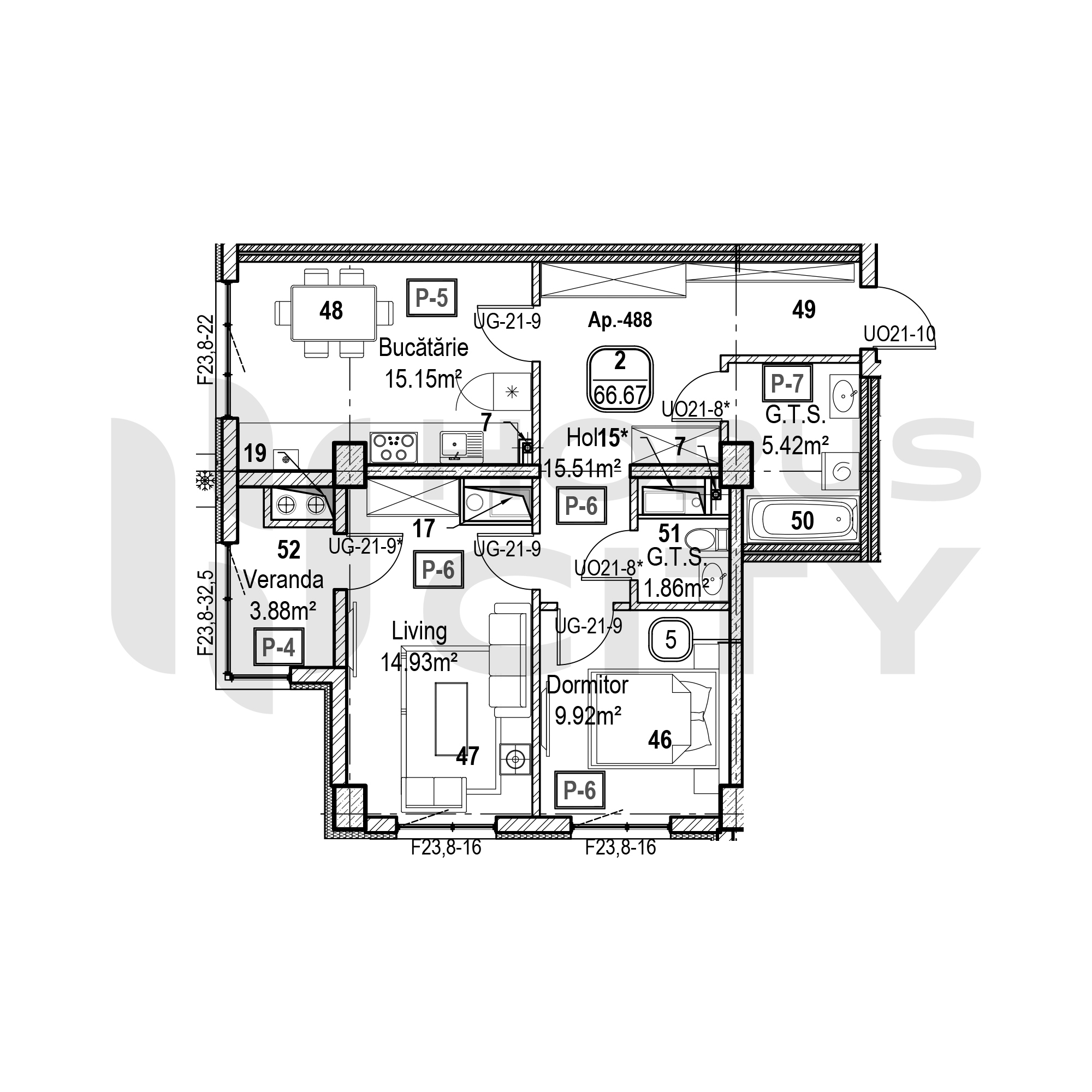 Apartament cu 2 camere