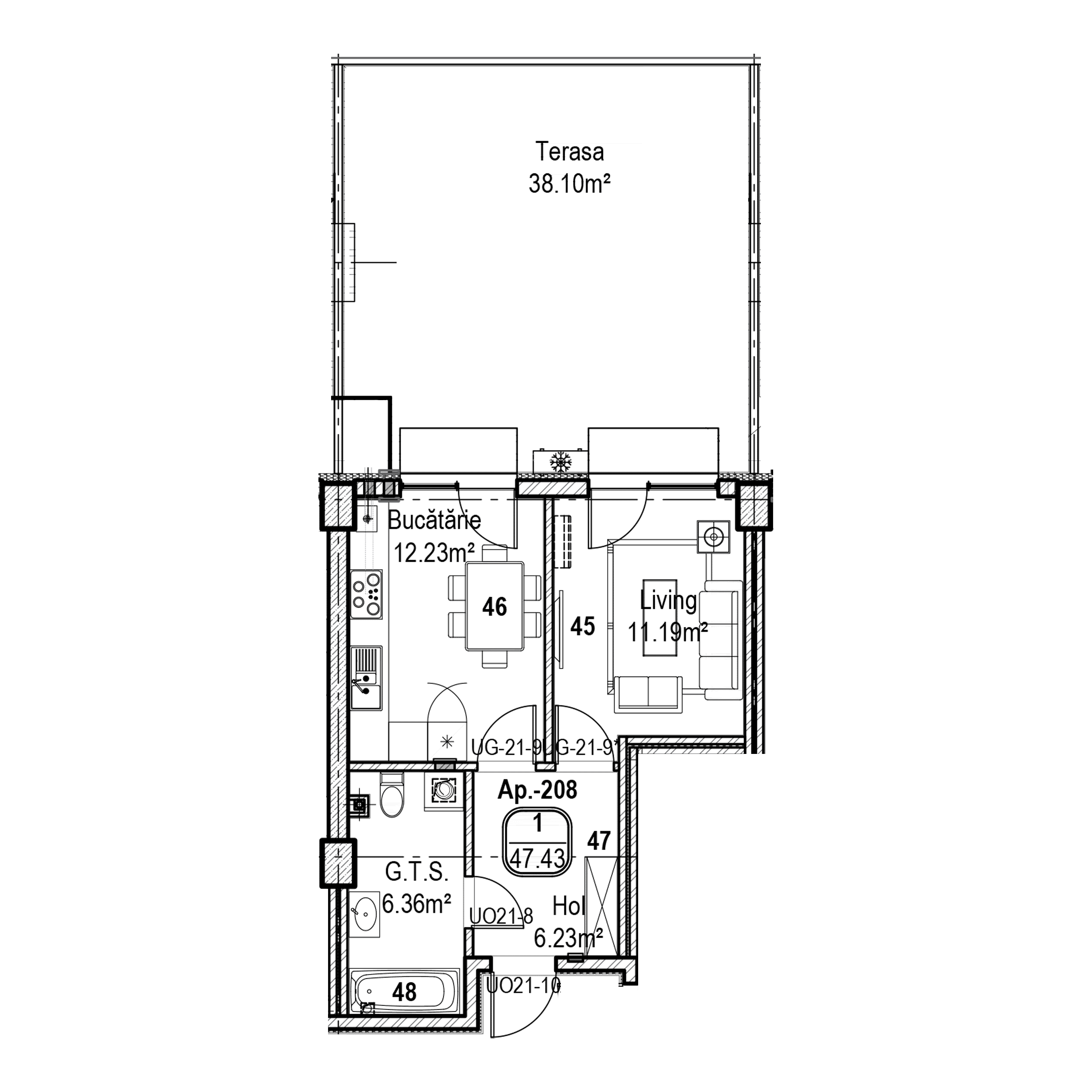 Apartament cu 1 cameră