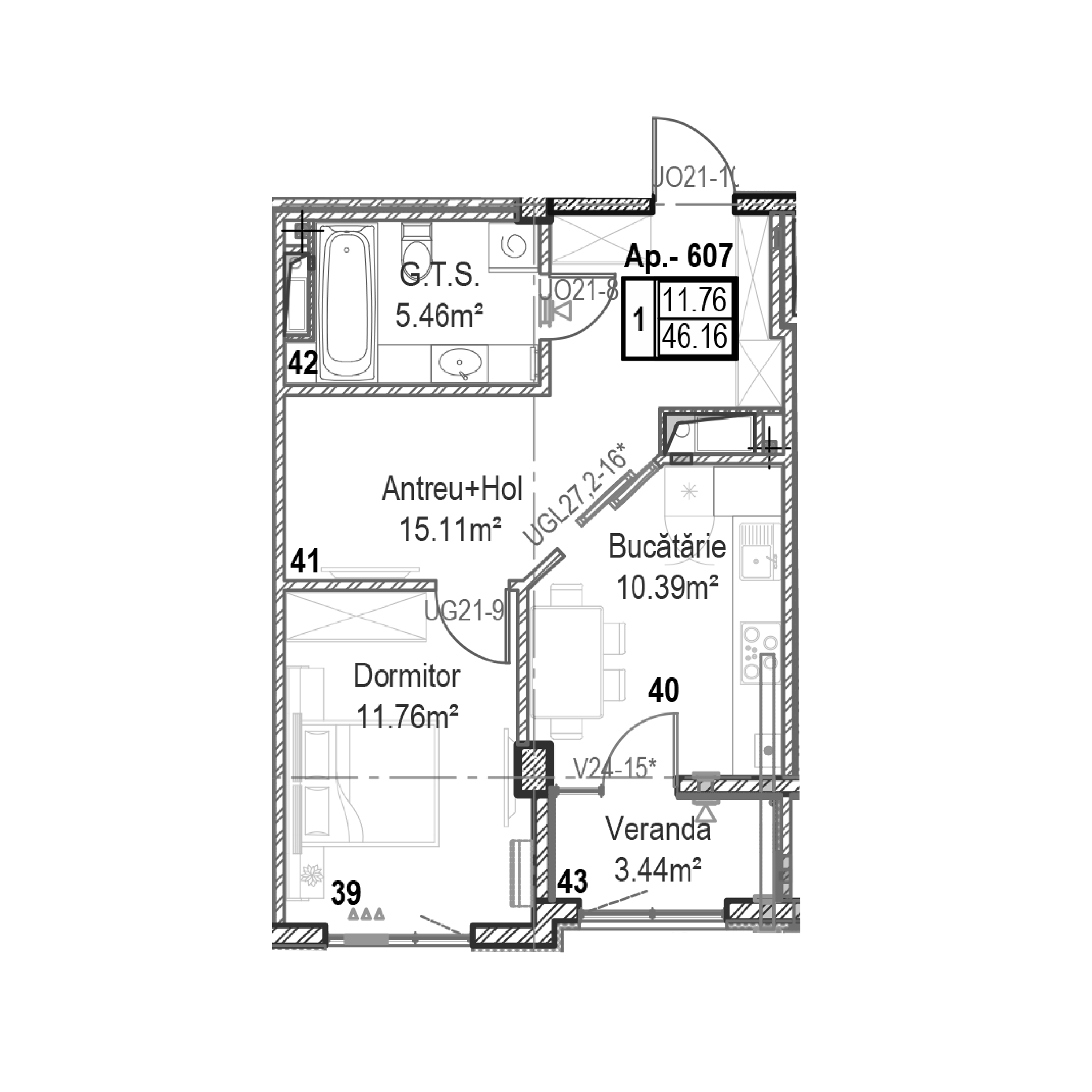 Apartament cu 1 cameră