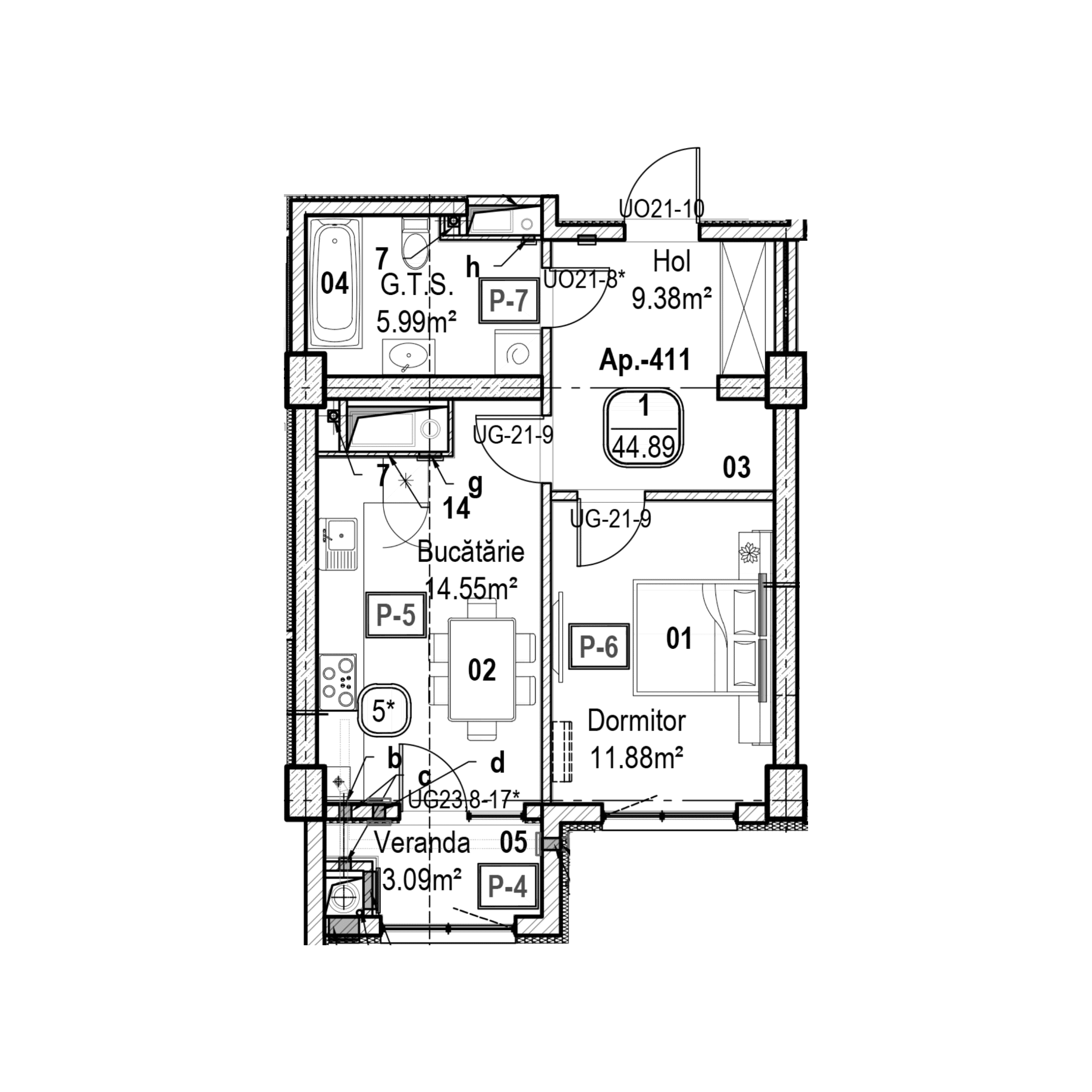 Apartament cu 1 cameră