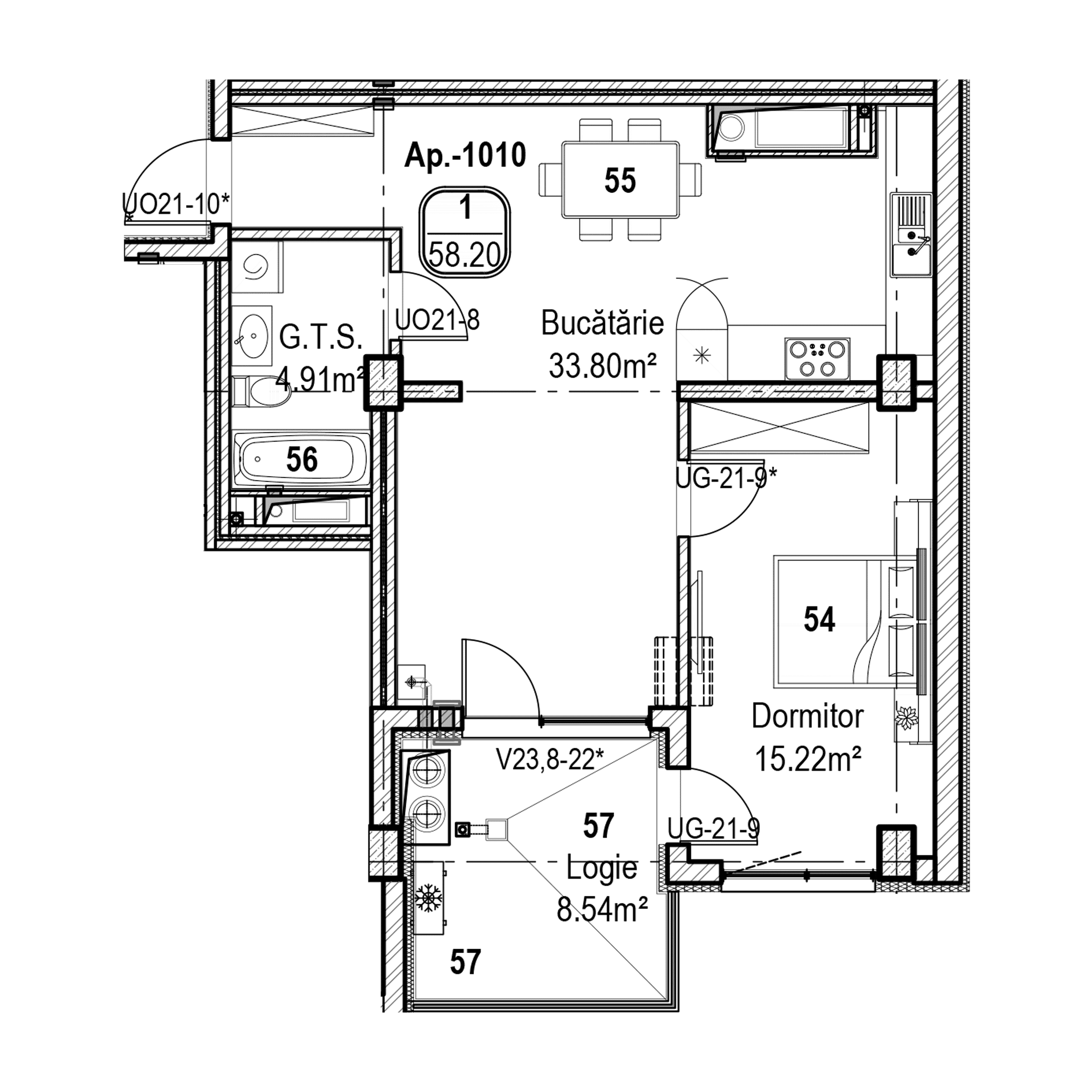 Apartament cu 1 cameră