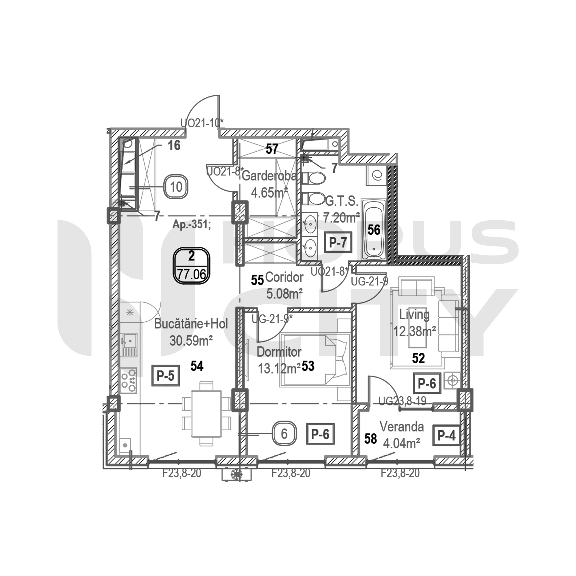 Apartament cu 2 camere