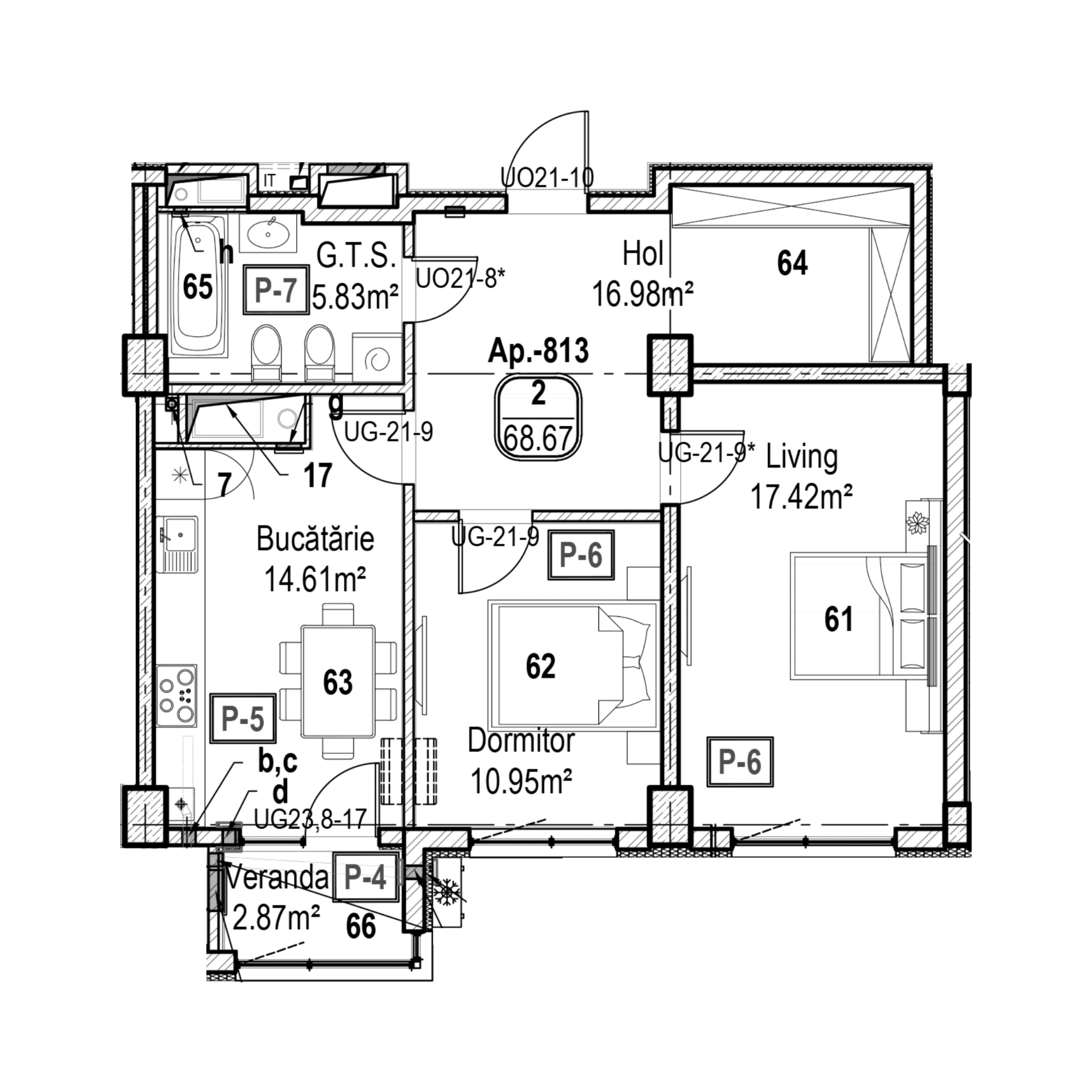 Apartament cu 2 camere