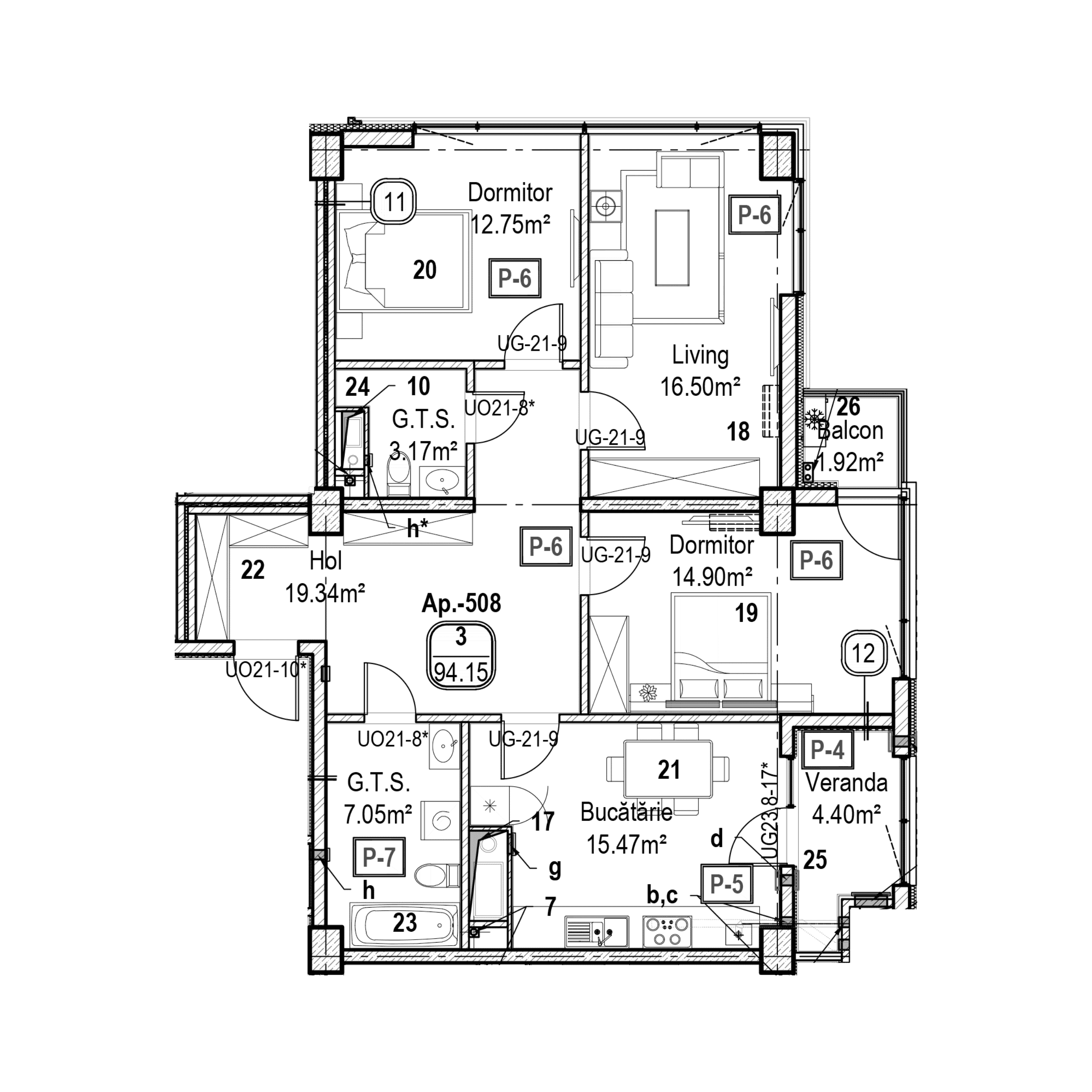 Apartament cu 3 camere
