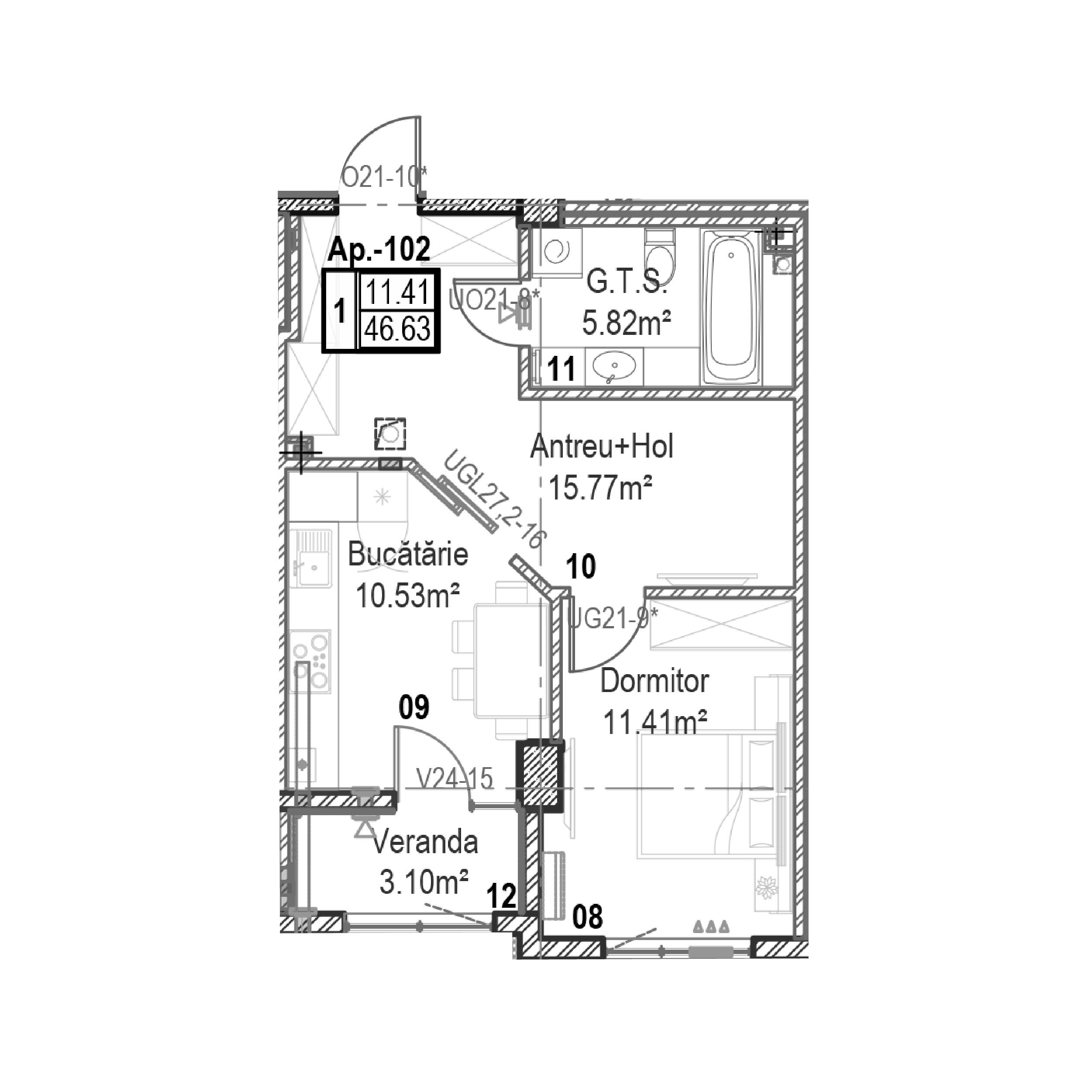 Apartament cu 1 cameră