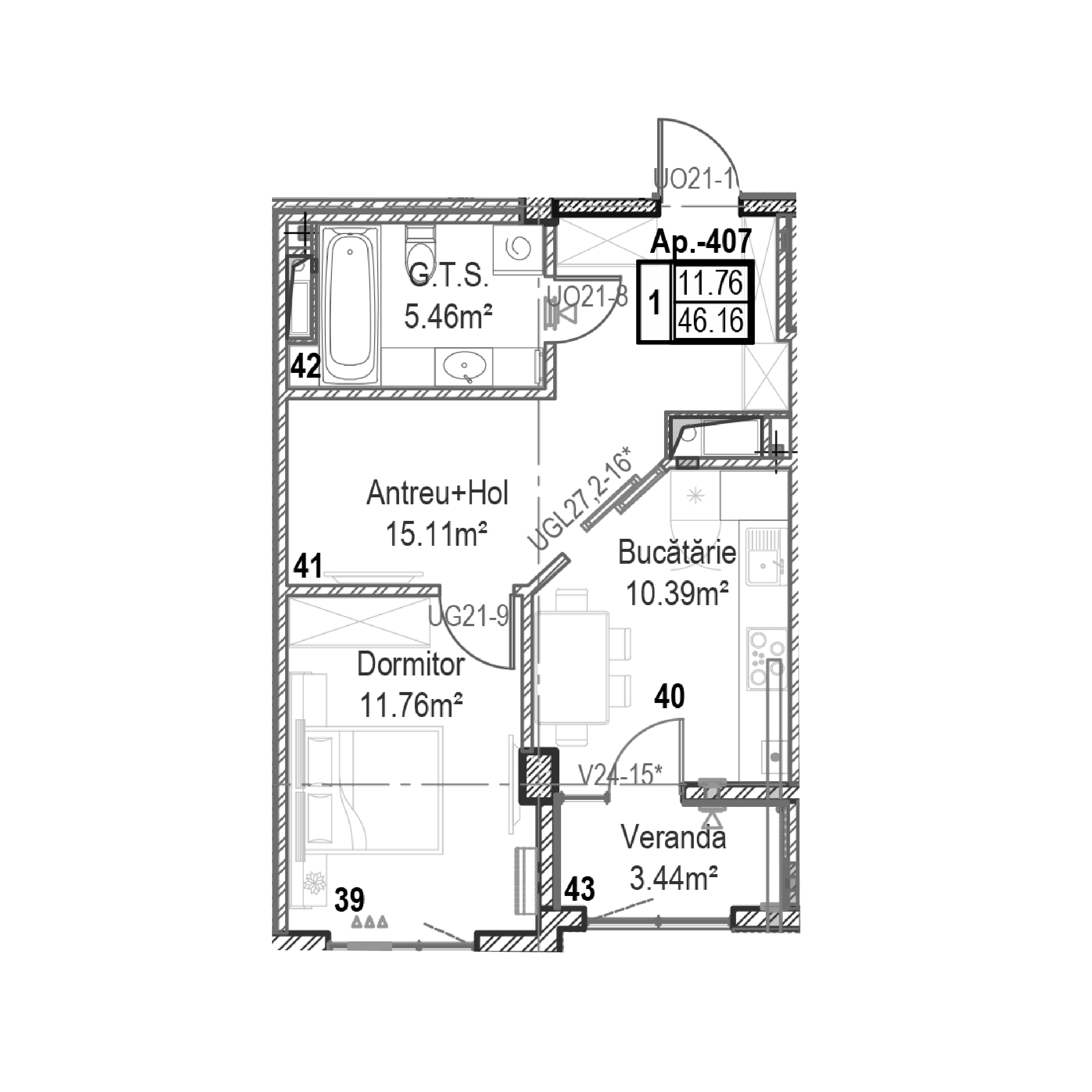 Apartament cu 1 cameră