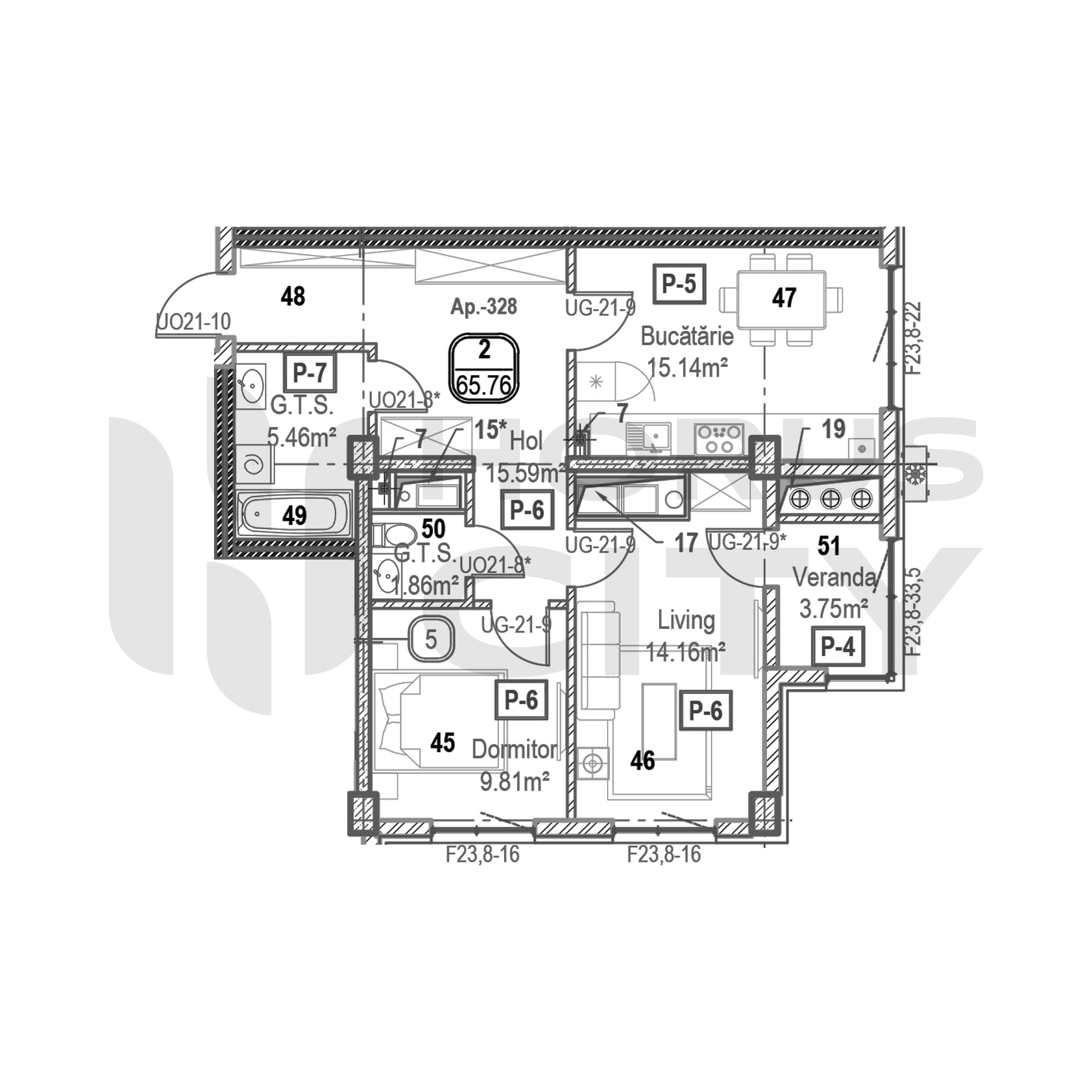Apartament cu 2 camere