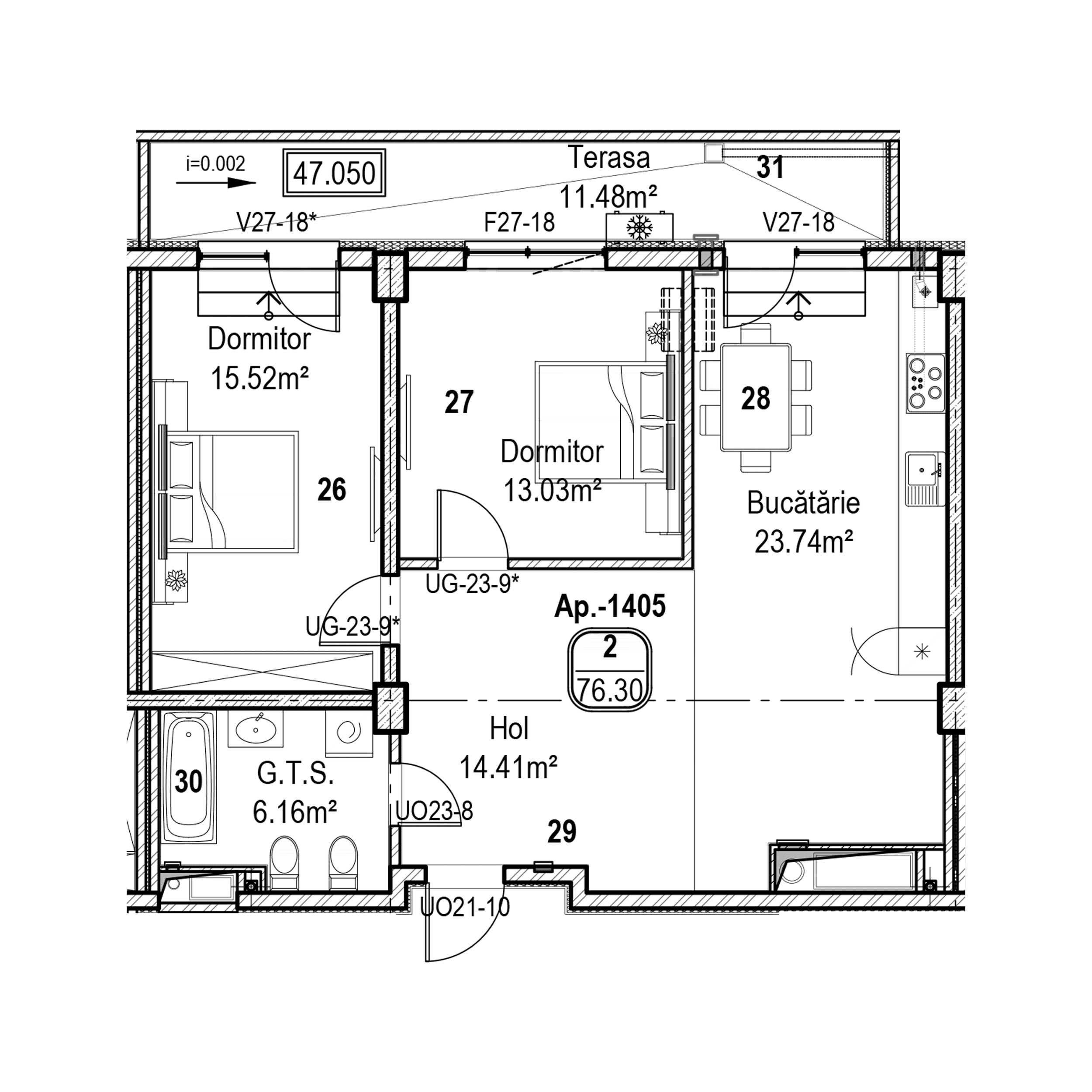 Apartament cu 2 camere