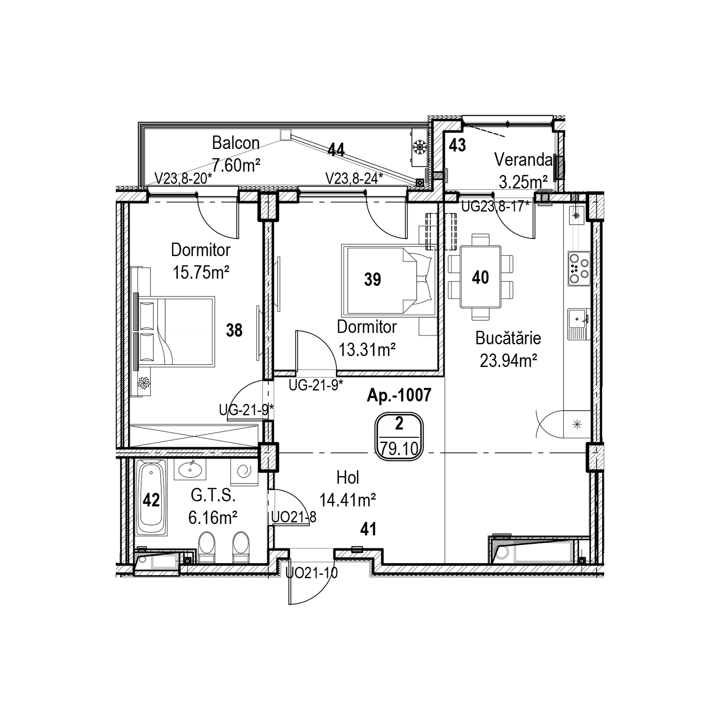 Apartament cu 2 camere