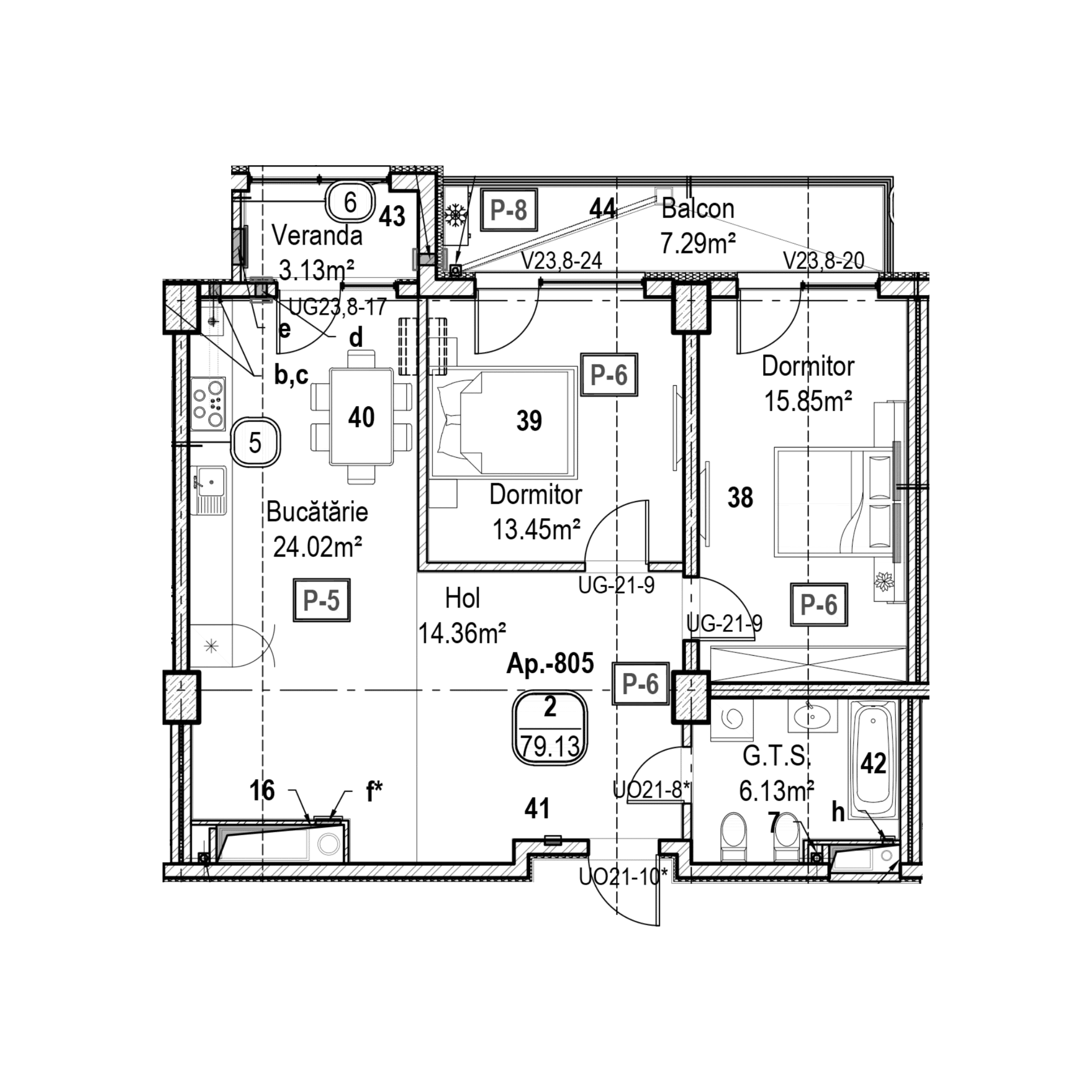 Apartament cu 2 camere