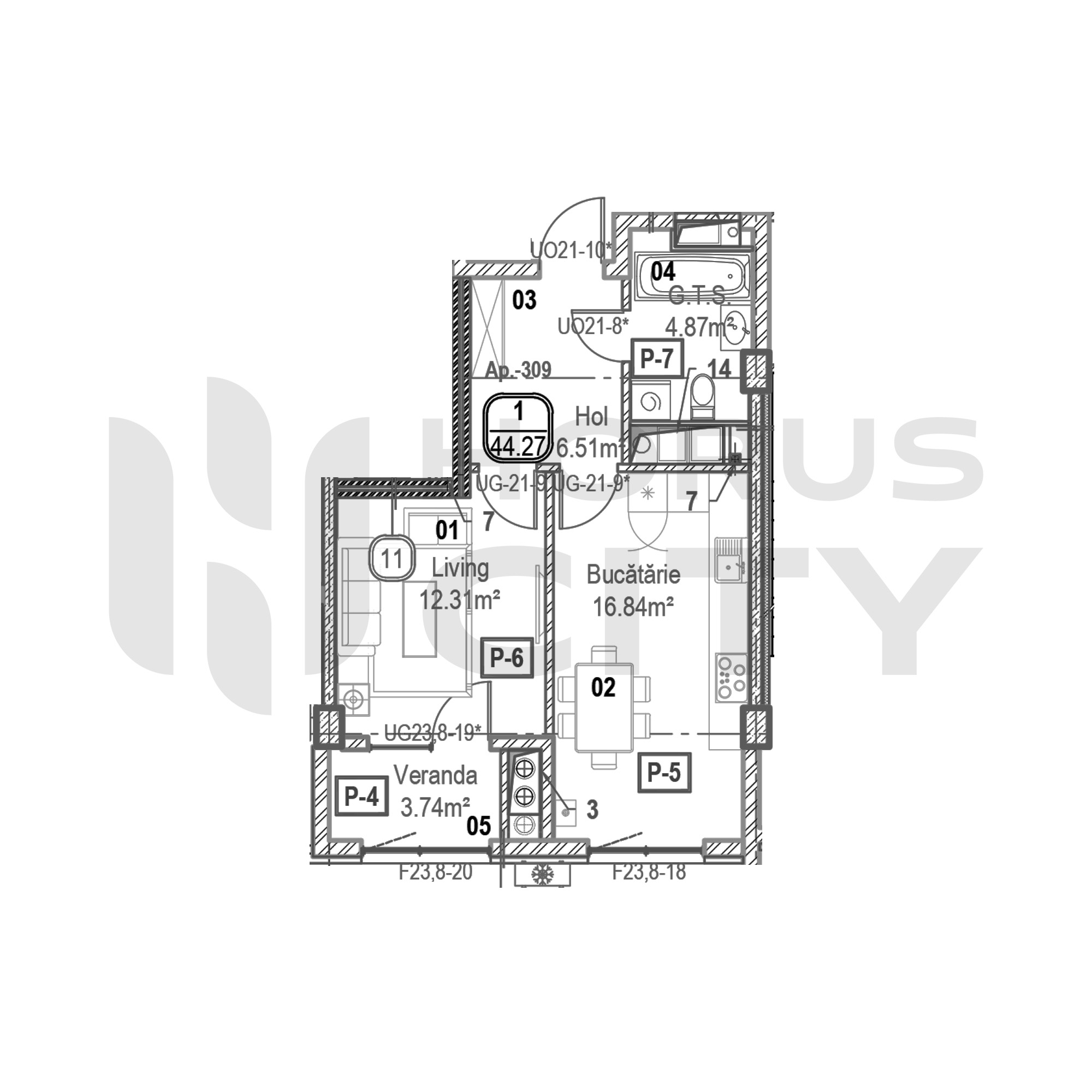 Apartament cu 1 cameră