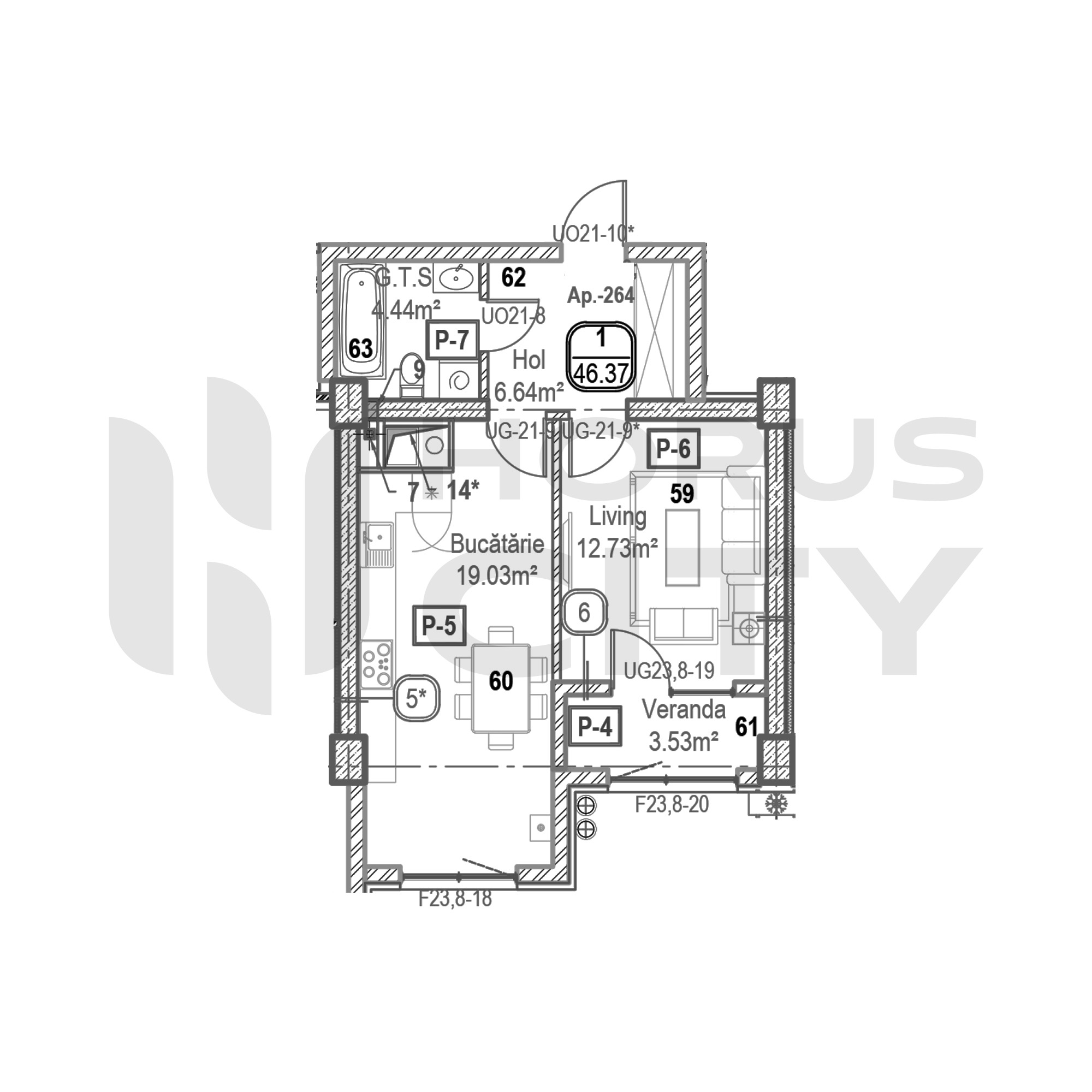 Apartament cu 1 cameră