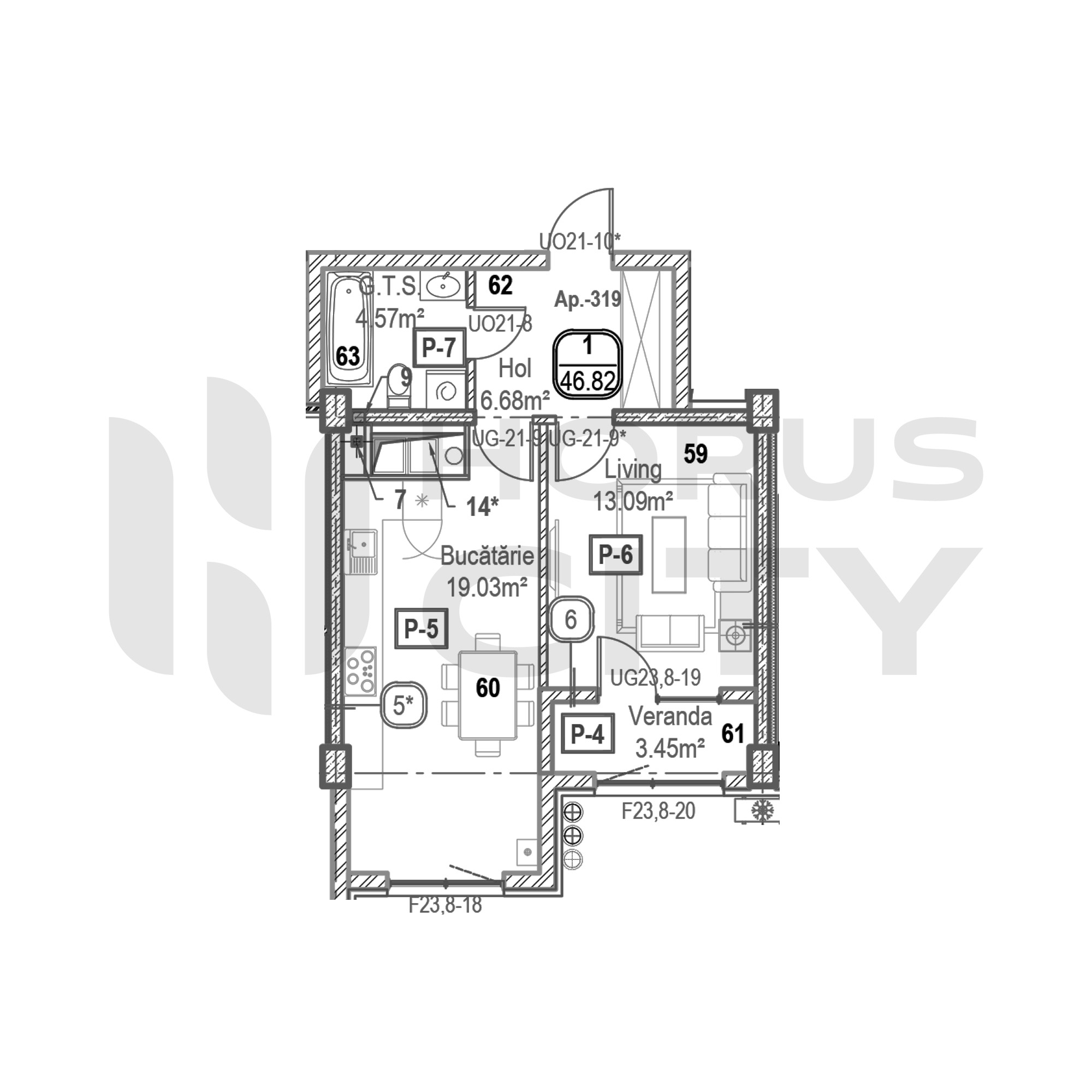 Apartament cu 1 cameră