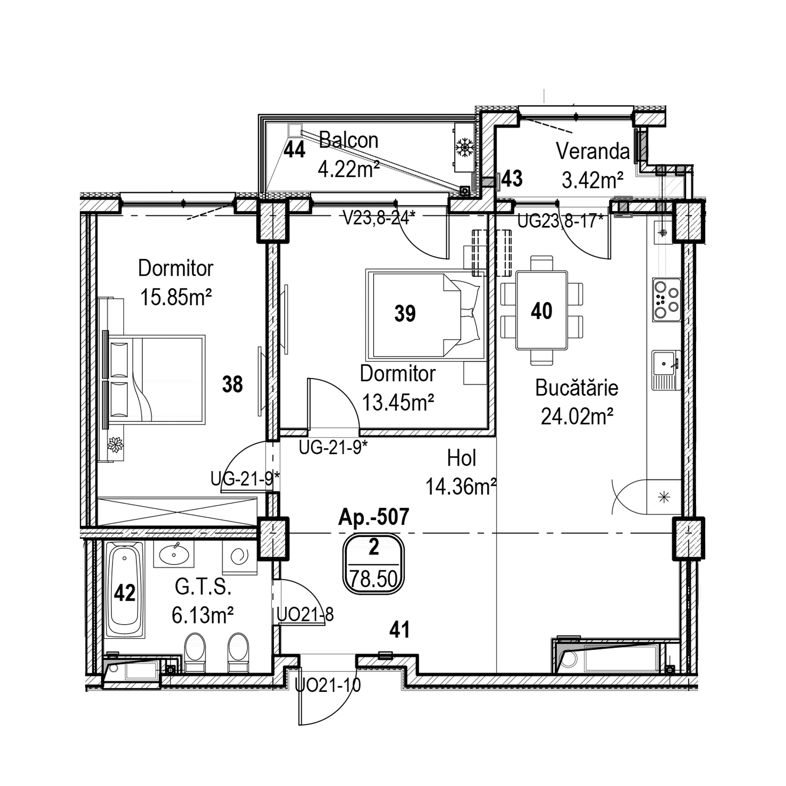 Apartament cu 2 camere