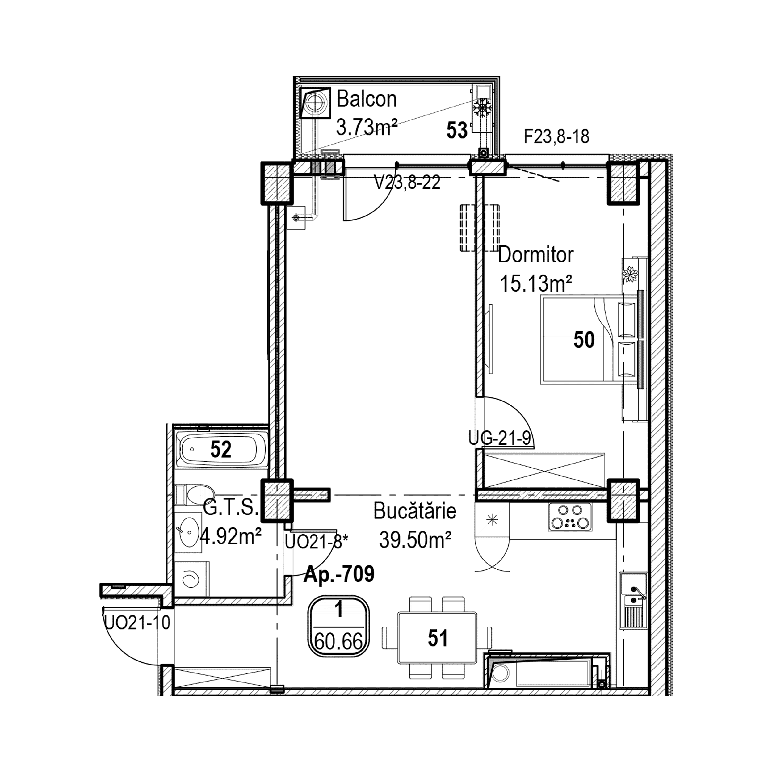 Apartament cu 1 cameră