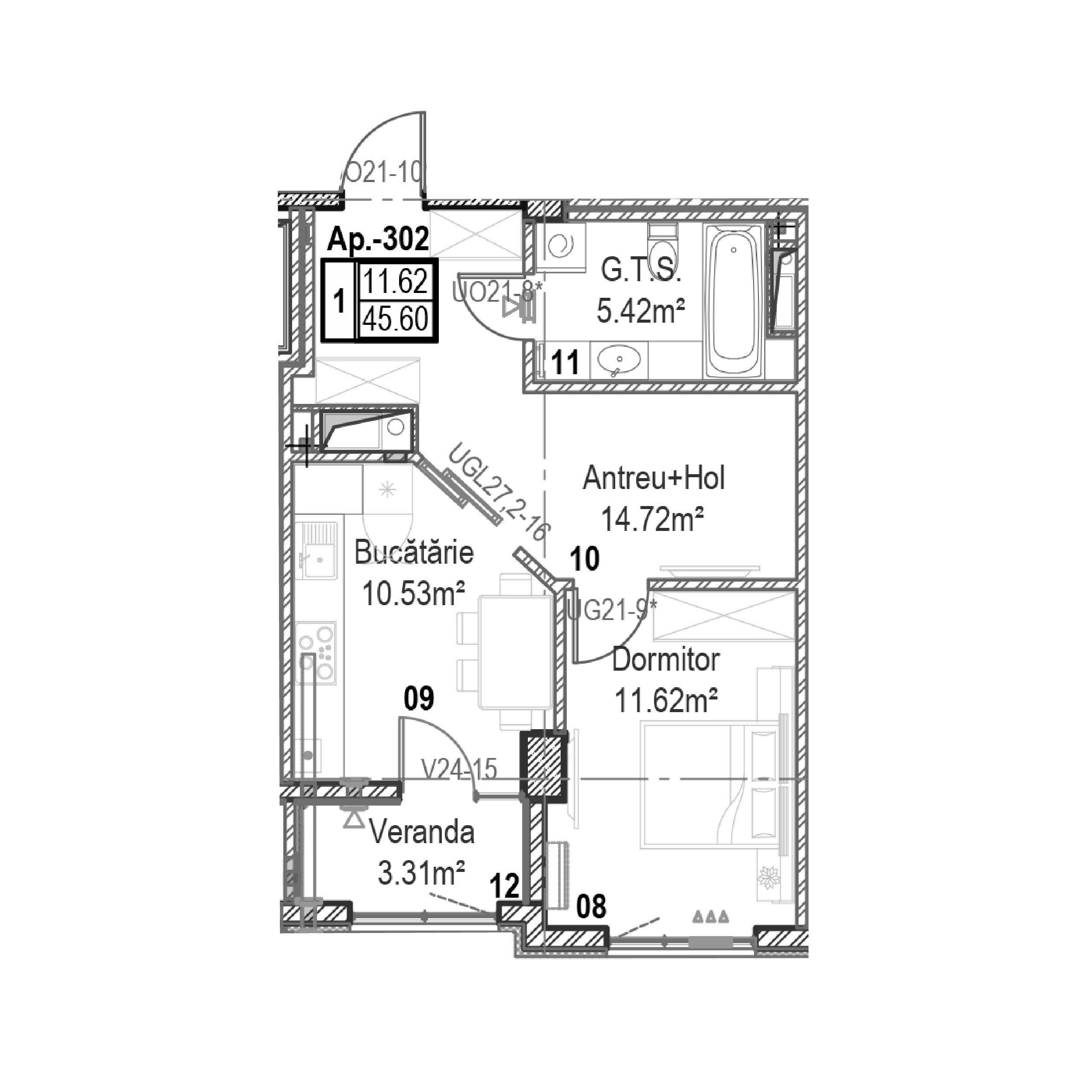 Apartament cu 1 cameră