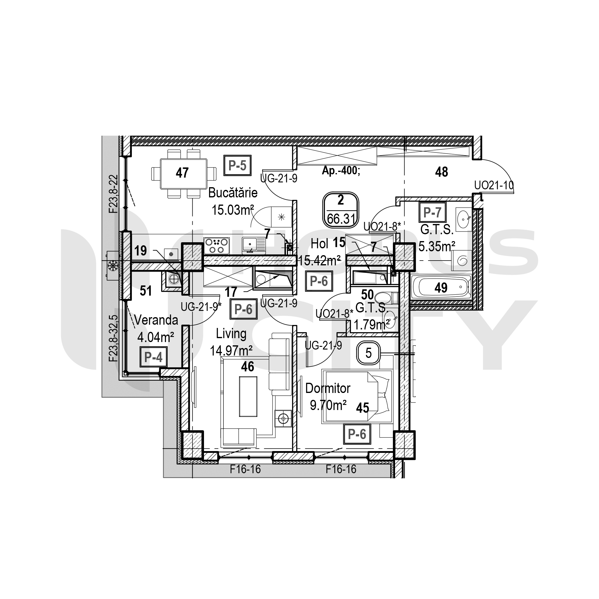 Apartament cu 2 camere