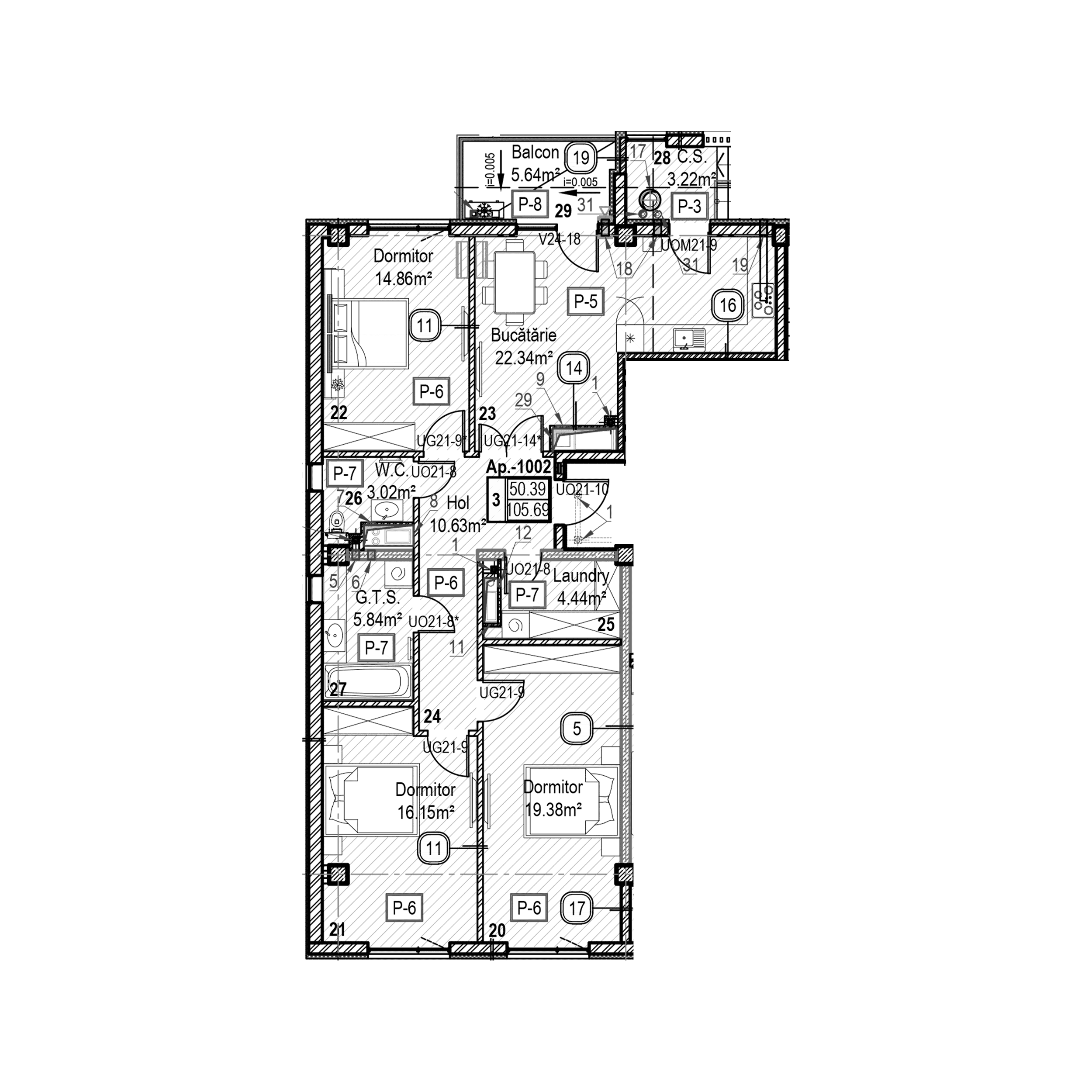 Apartament cu 3 camere