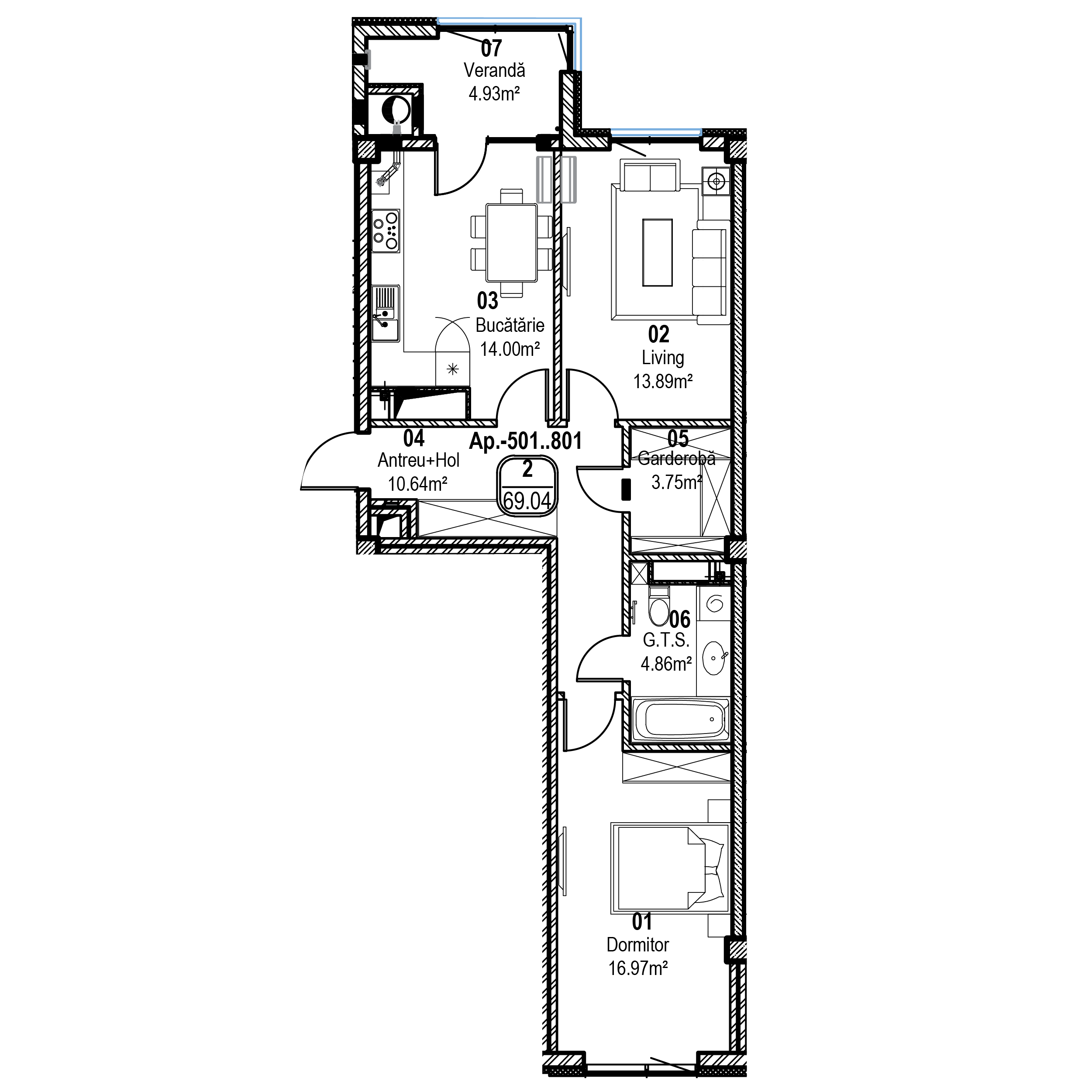 Apartament cu 2 camere