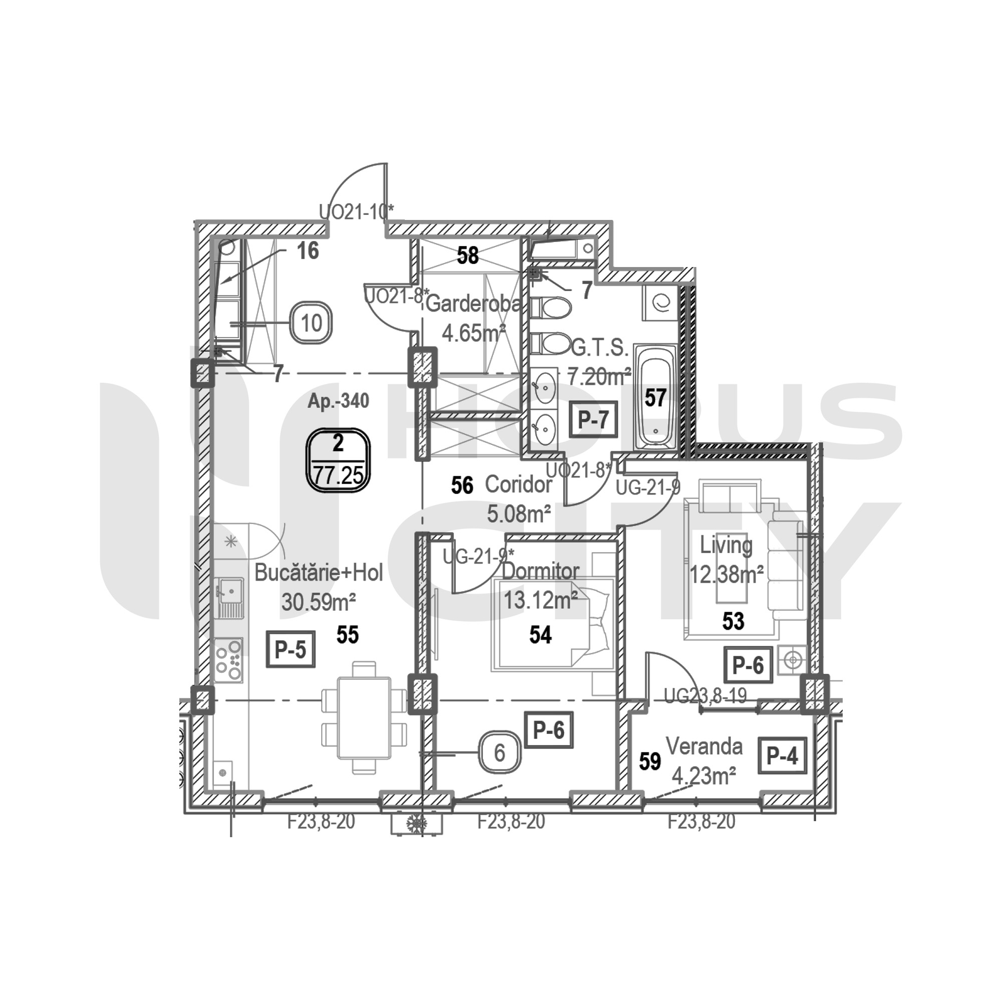 Apartament cu 2 camere