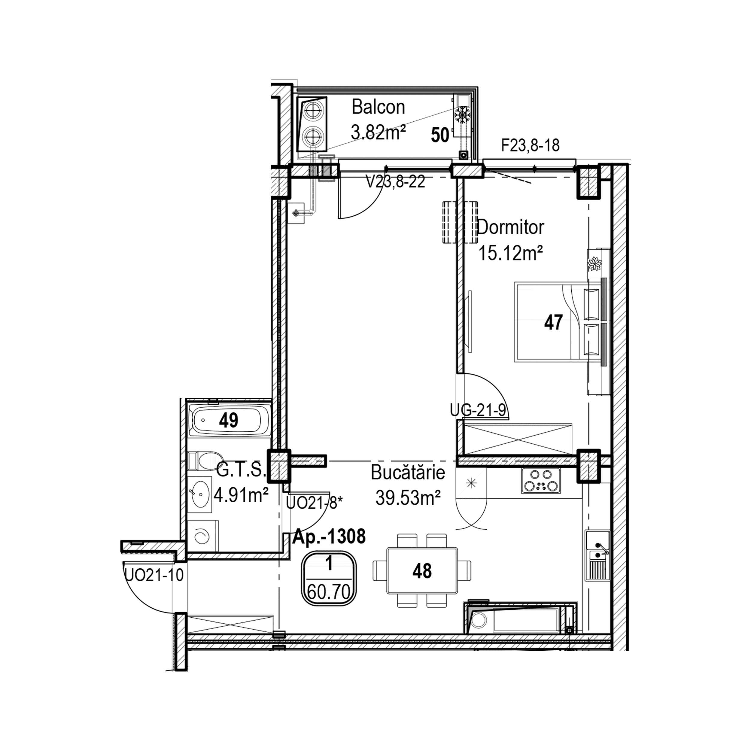 Apartament cu 1 cameră