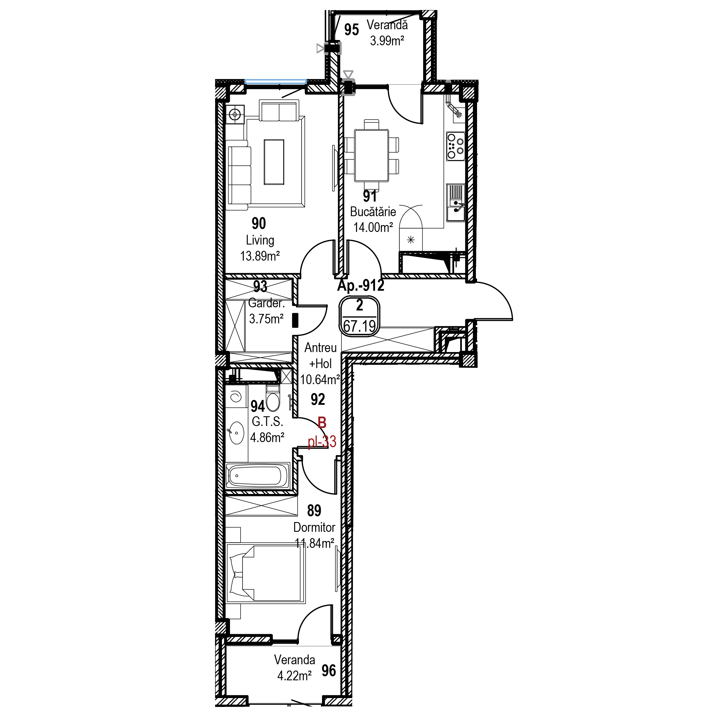 Apartament cu 2 camere